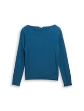 Ausgewählt, Strickpullover mit U-Boot-Ausschnitt von Tom Tailor, blau