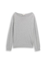 Niet geselecteerd, Gebreide trui met boothals door , grauw