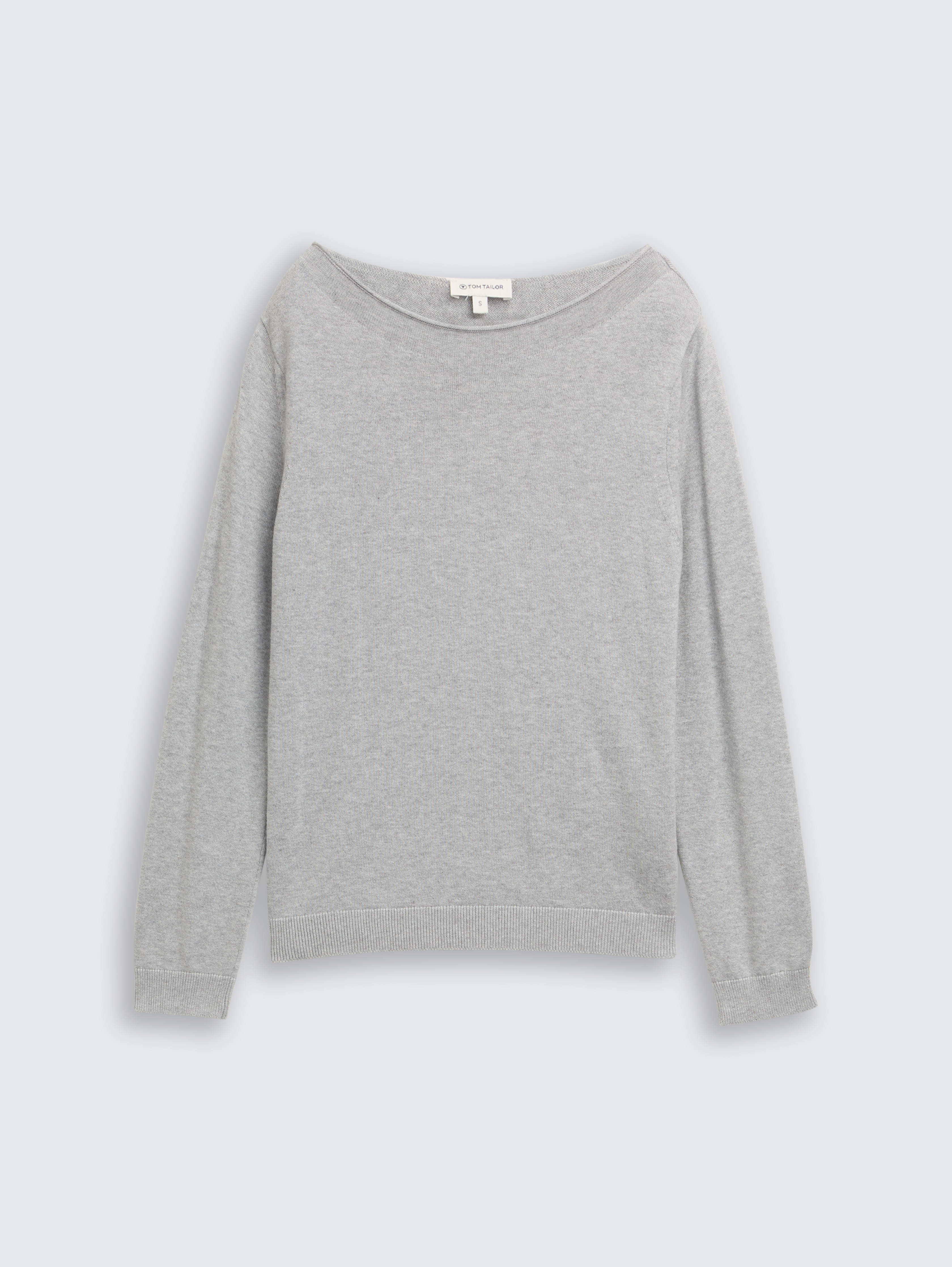 Strickpullover mit U-Boot-Ausschnitt von Women, medium silver grey melange