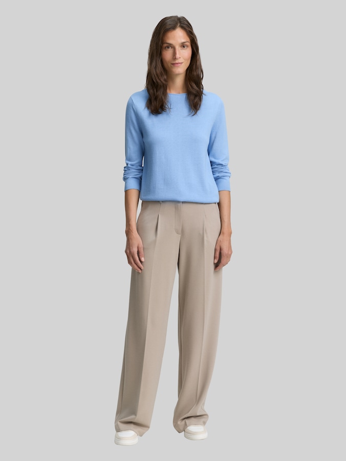 Strickpullover mit U-Boot-Ausschnitt von Women, light fjord blue