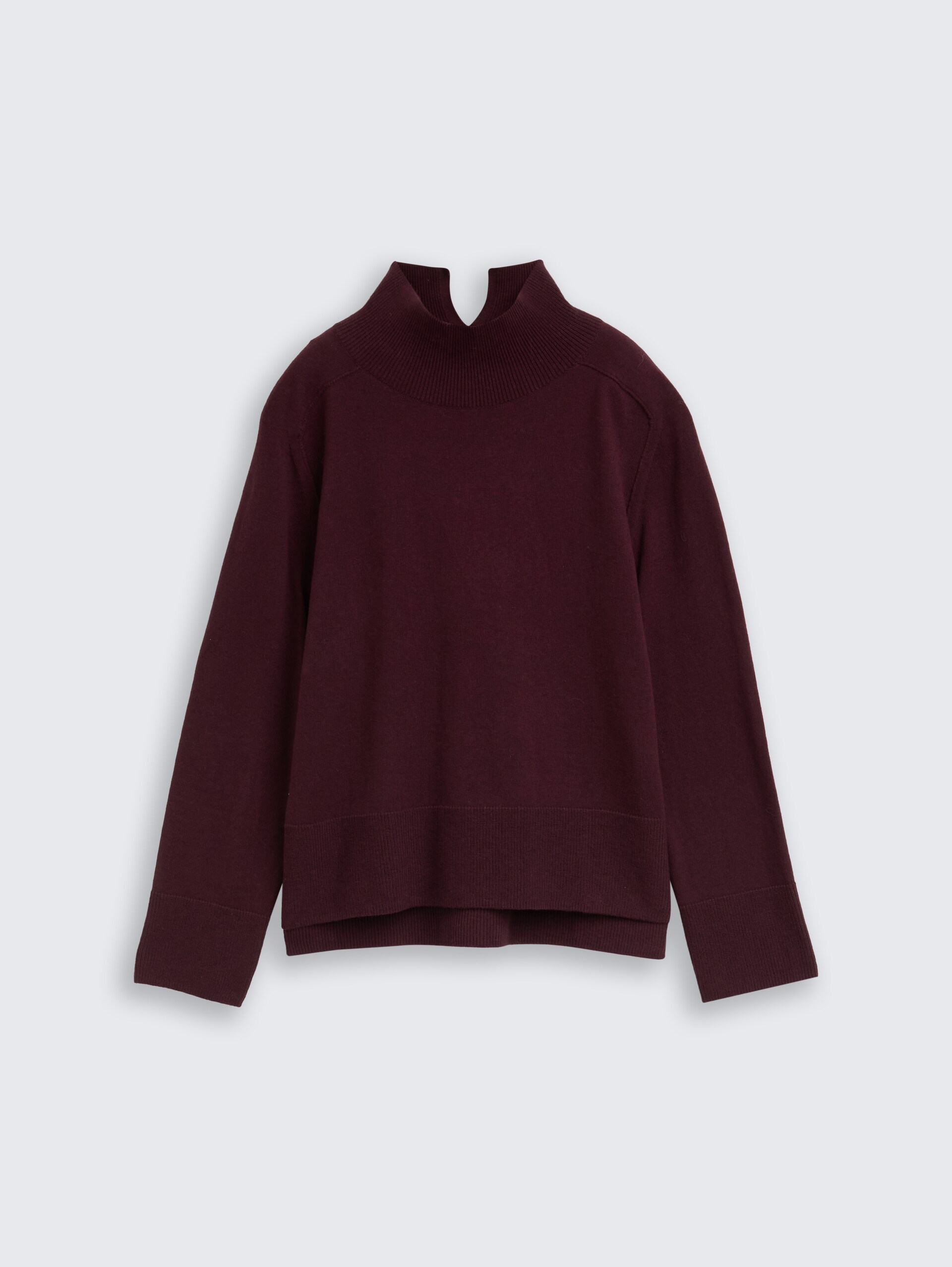 Strickpullover mit Kaschmir-Anteil - Dark Red Mélange