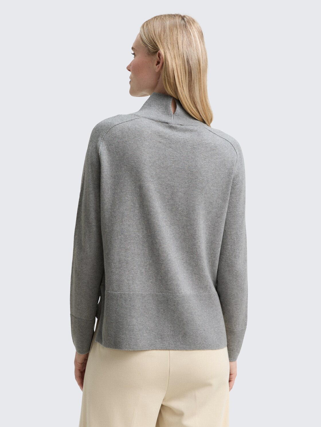 Strickpullover mit Kaschmir-Anteil - medium silver grey melange