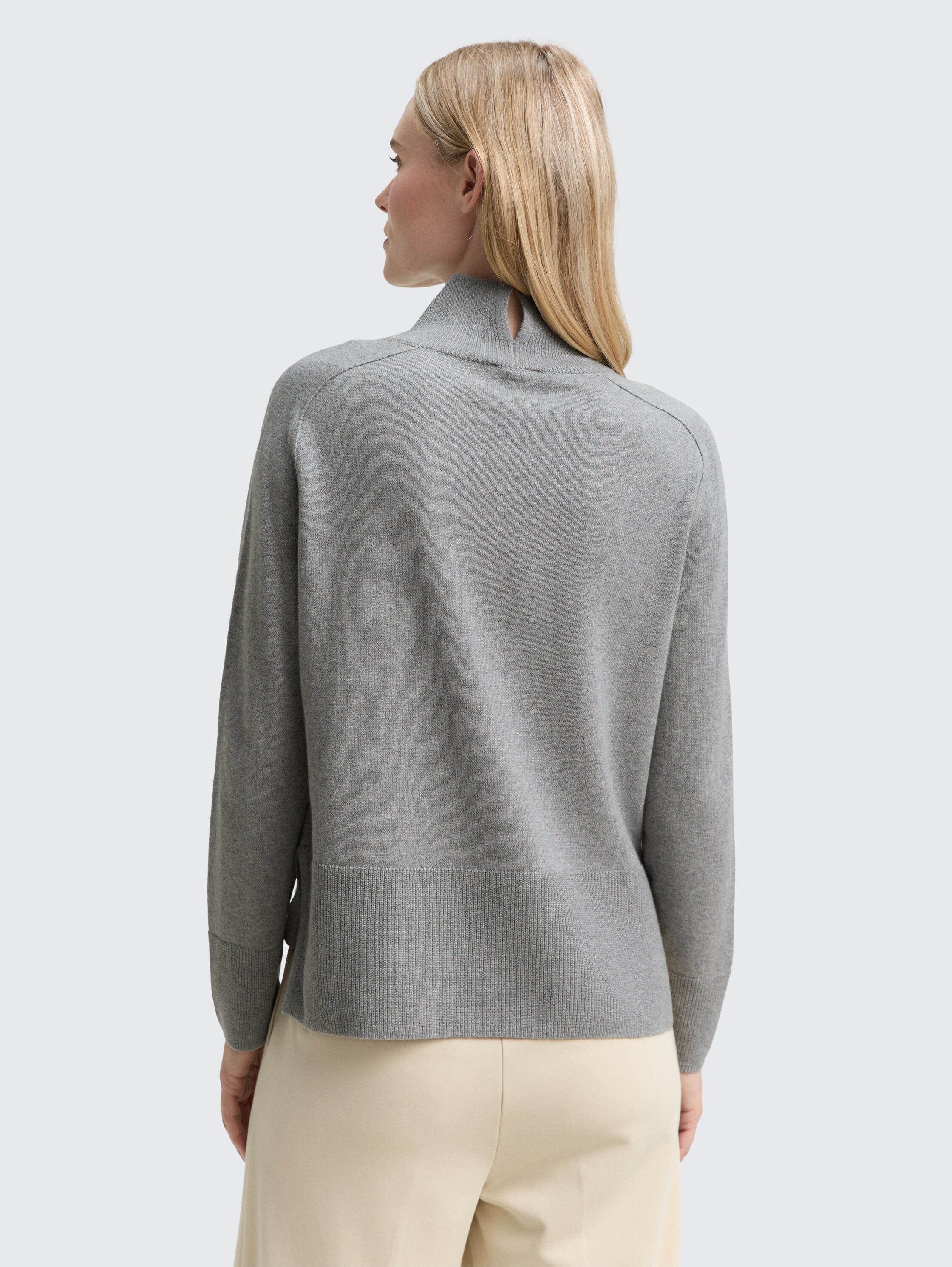 Gebreide trui met kasjmiermix - medium_silver_grey_melange - 