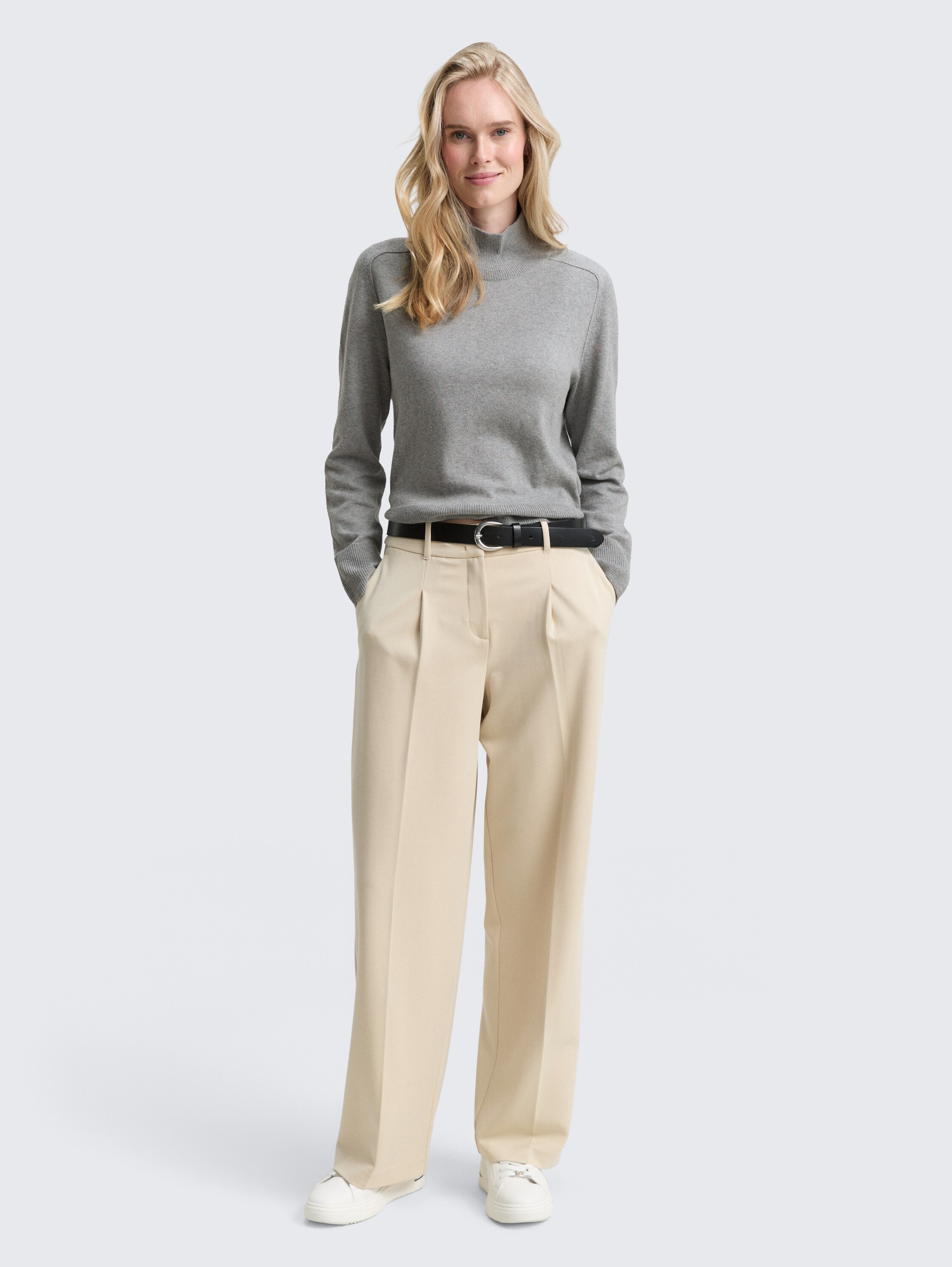 Gebreide trui met kasjmiermix - medium_silver_grey_melange - 