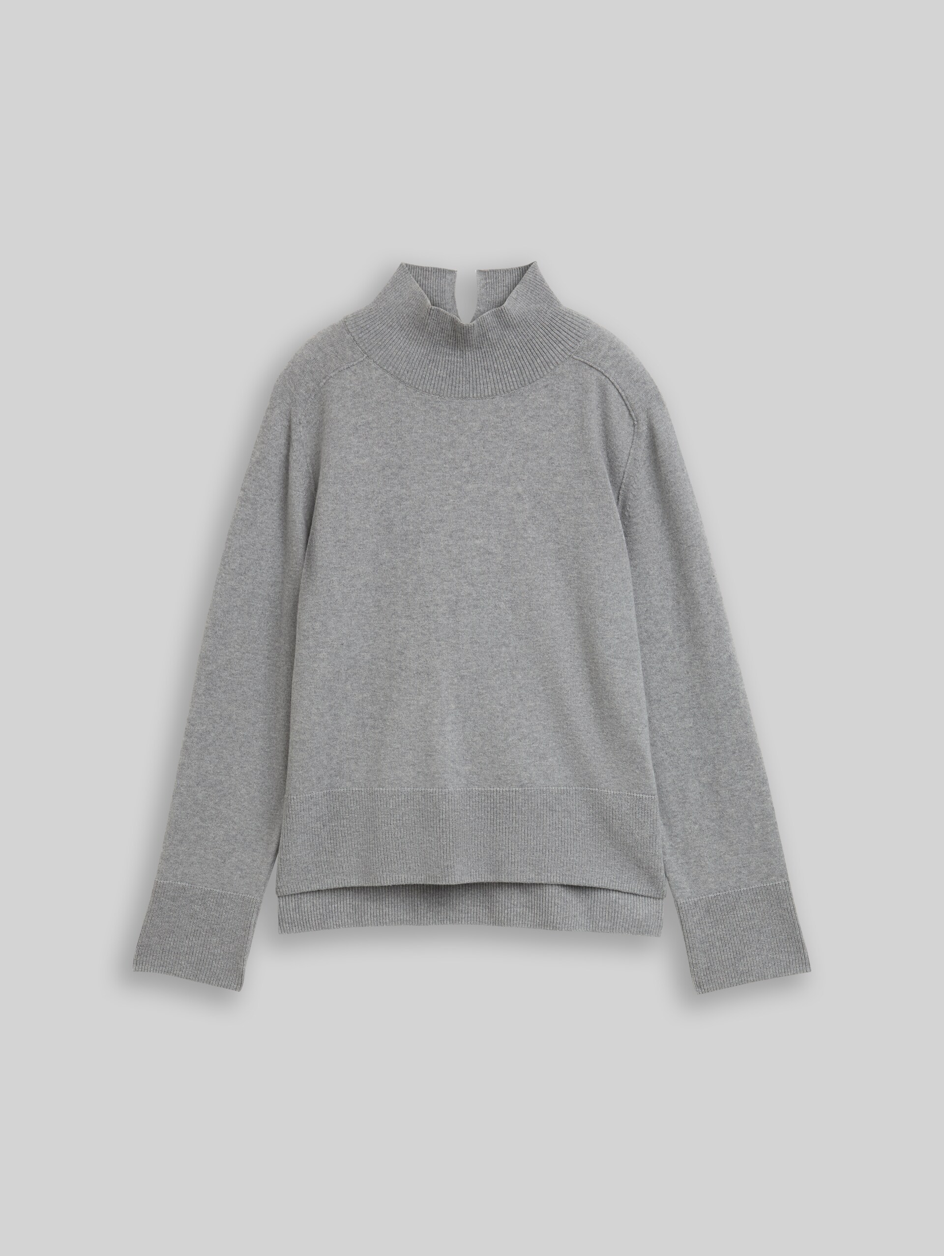 Knitted jumper with cashmere blend - medium silver grey melange