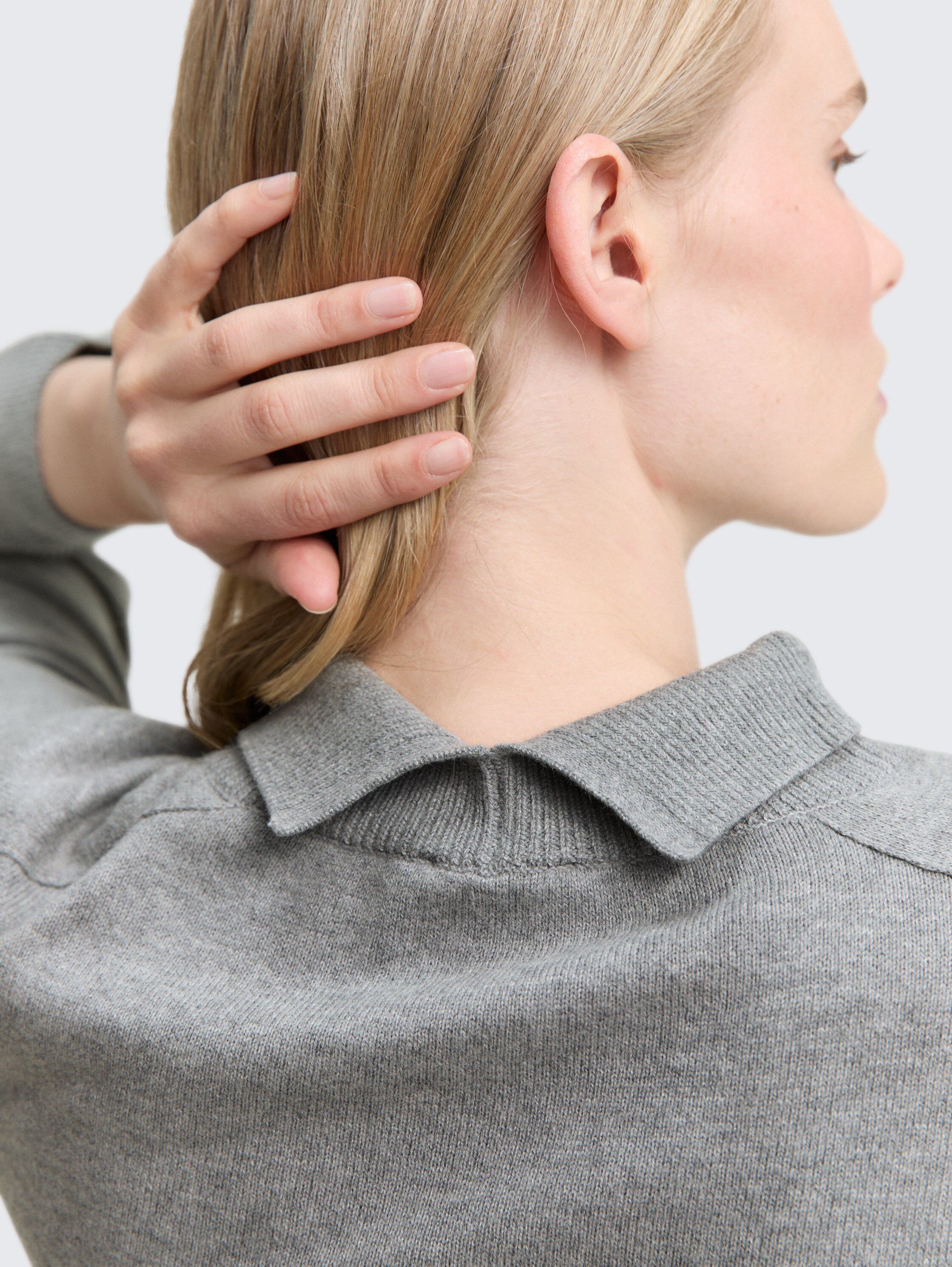 Gebreide trui met kasjmiermix - medium_silver_grey_melange - 