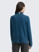 Strickpullover mit Kaschmir-Anteil - dark petrol melange