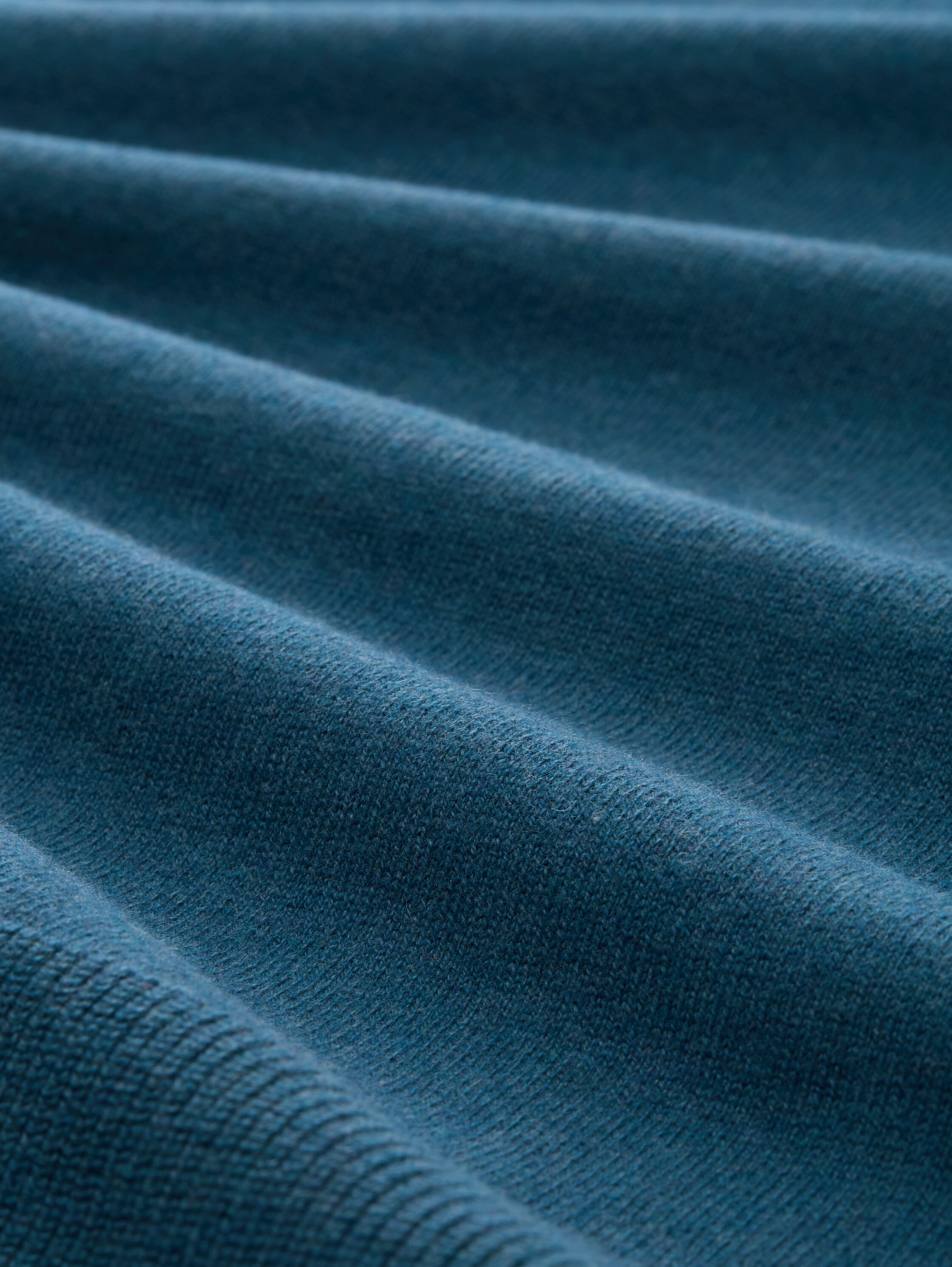 Strickpullover mit Kaschmir-Anteil - dark petrol melange - Material-Ansicht