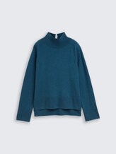 Strickpullover mit Kaschmir-Anteil - dark petrol melange