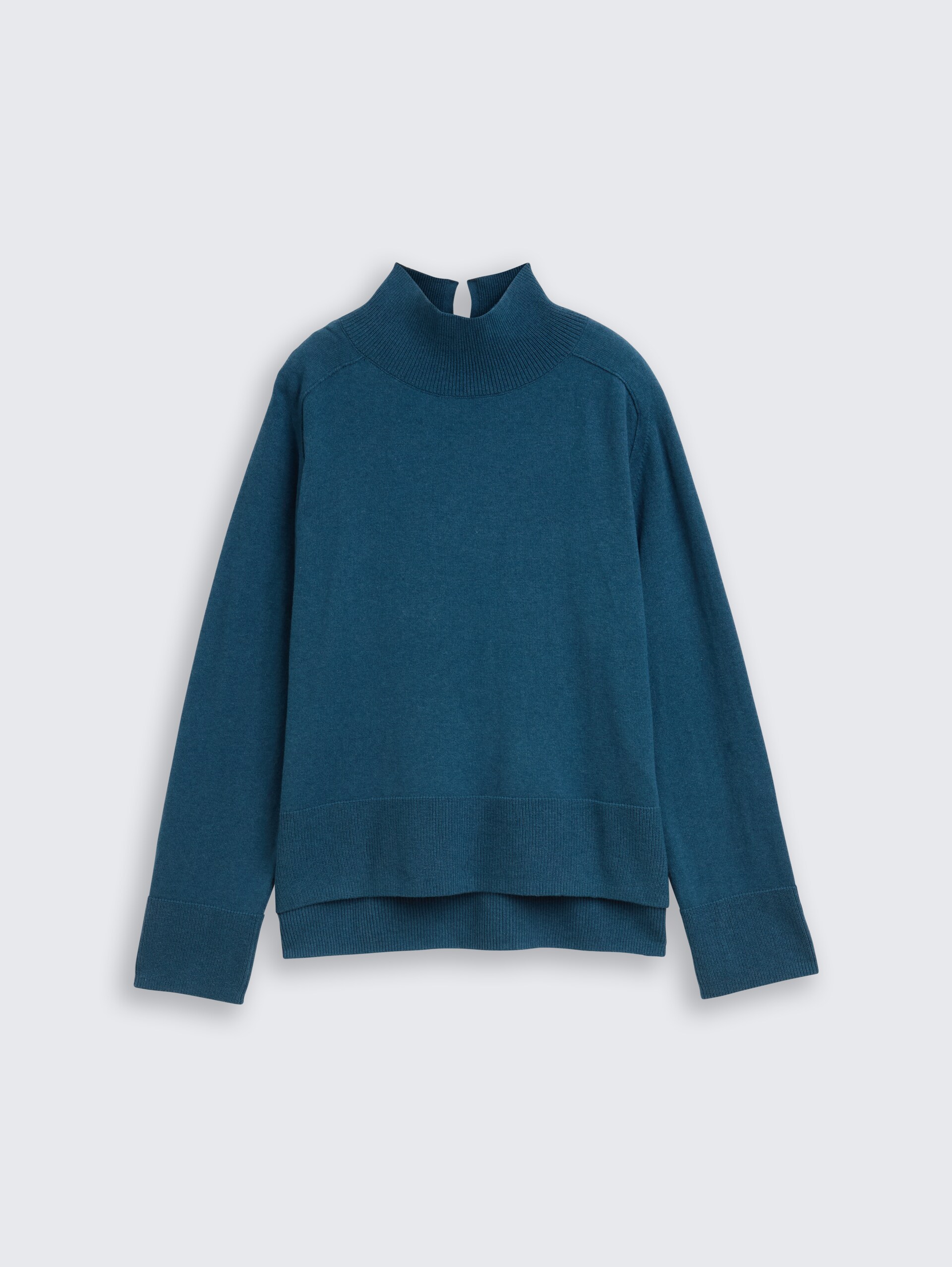 Strickpullover mit Kaschmir-Anteil - dark petrol melange