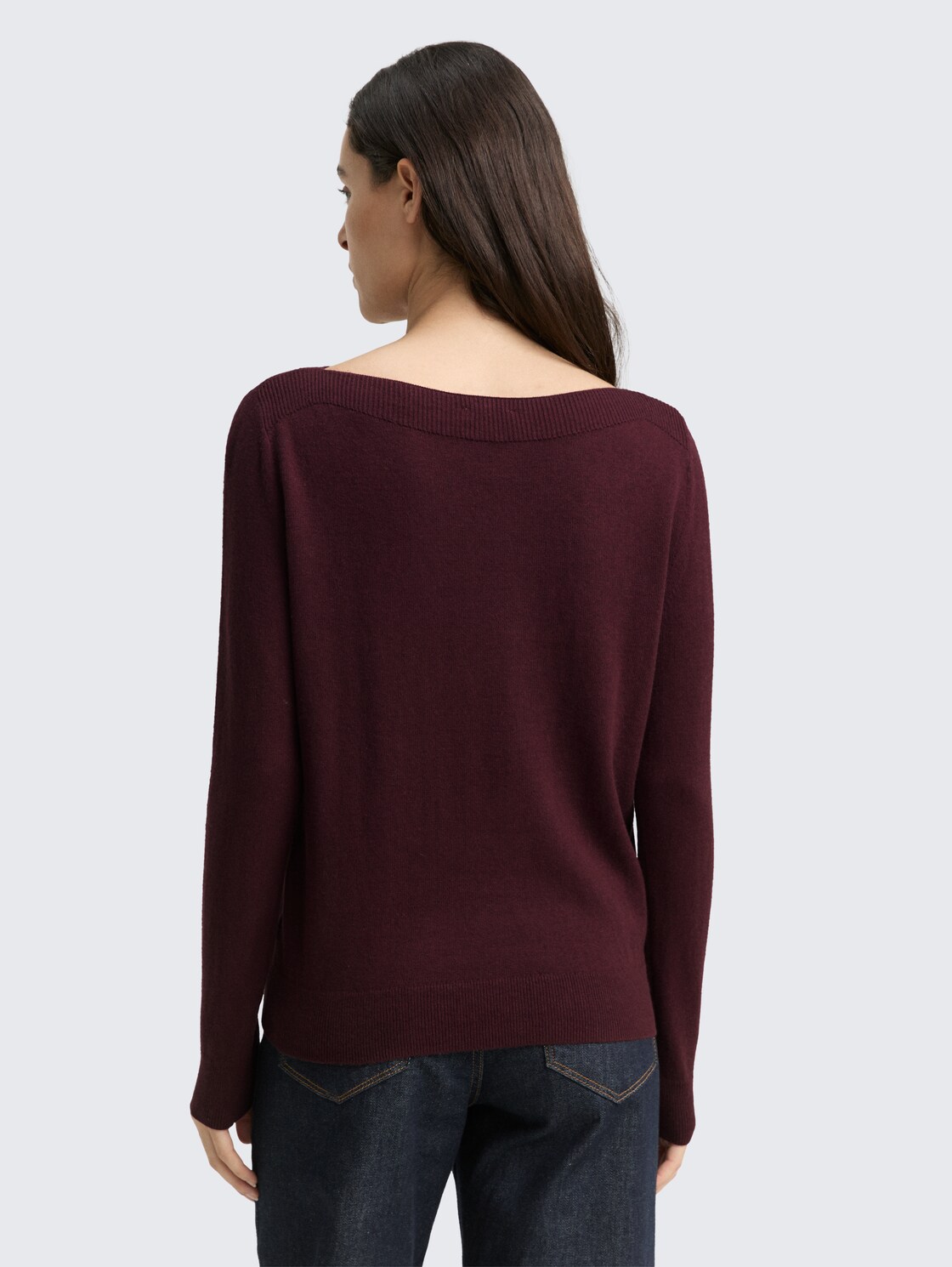 Knitted jumper with cashmere blend - Dark Red Mélange