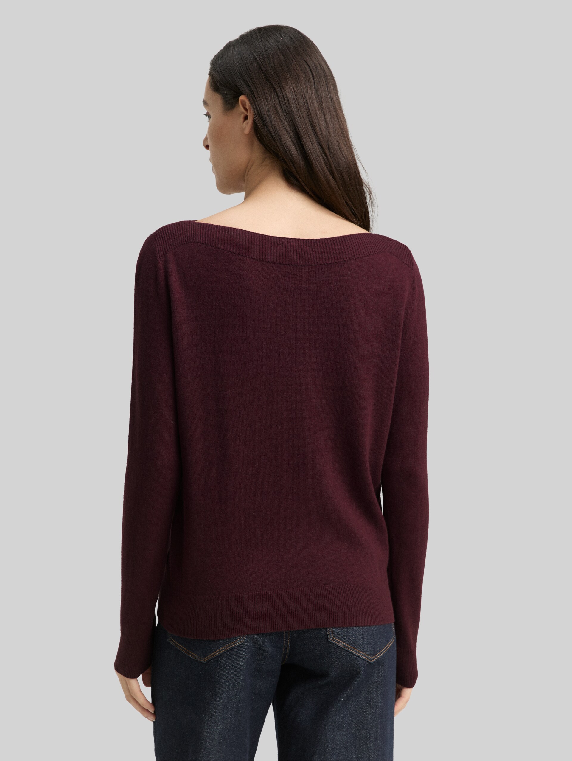 Knitted jumper with cashmere blend - Dark Red Mélange