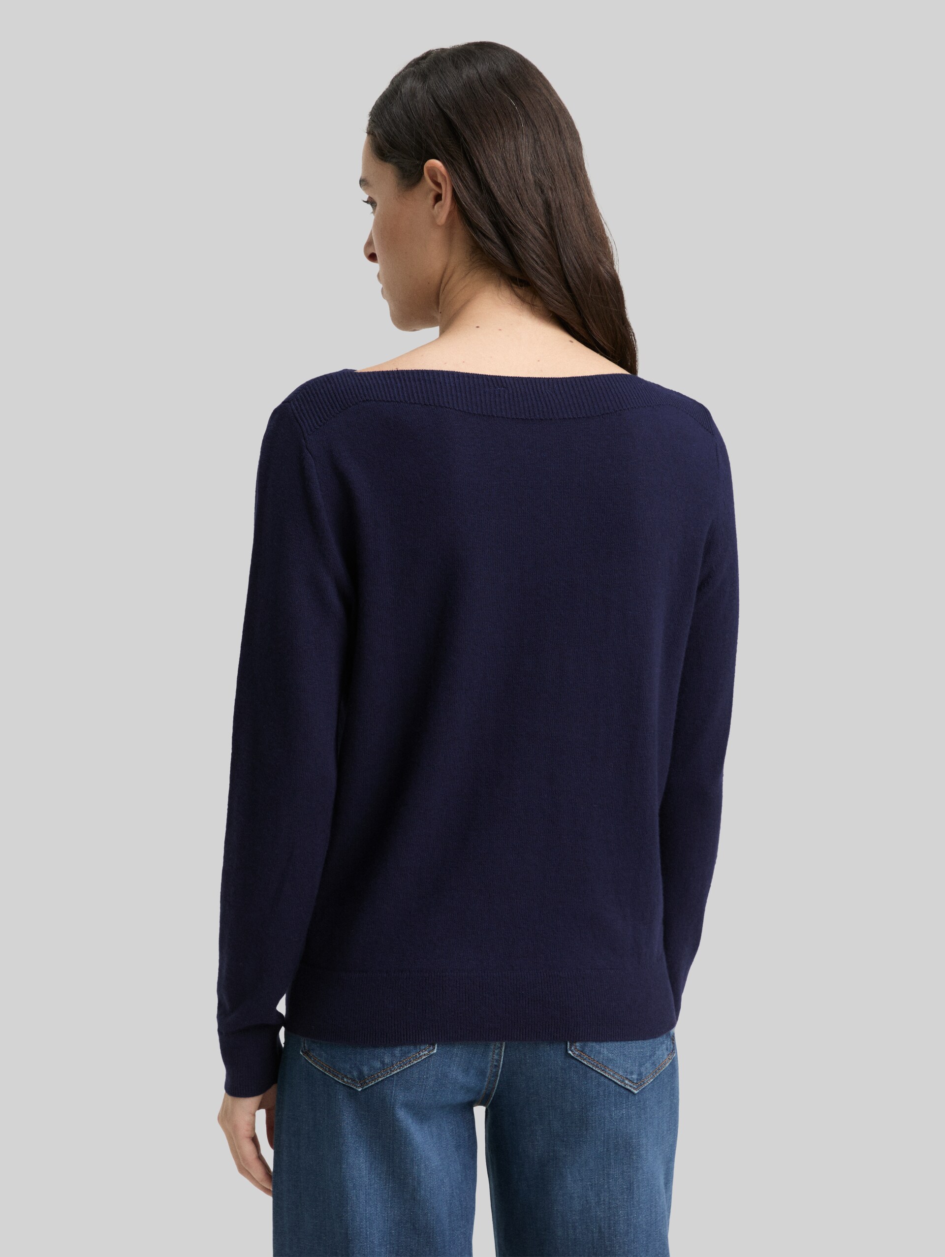 Gebreide trui met kasjmier - Knitted Navy Melange