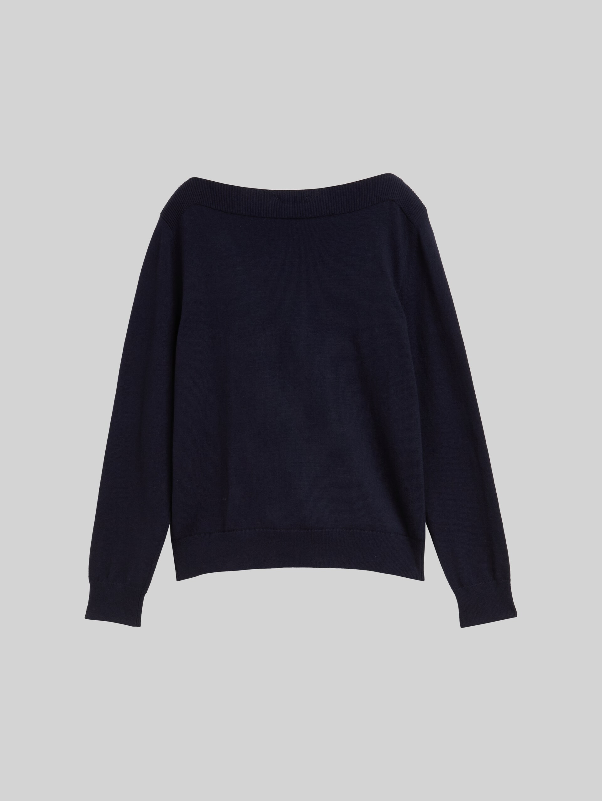 Gebreide trui met kasjmier - Knitted Navy Melange - Materiaalweergave
