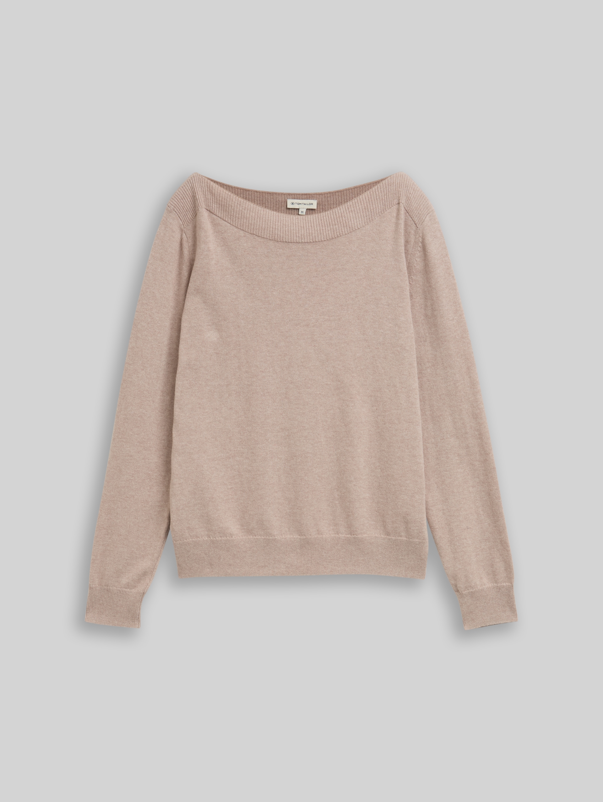 Knitted jumper with cashmere blend - soft taupe melange
