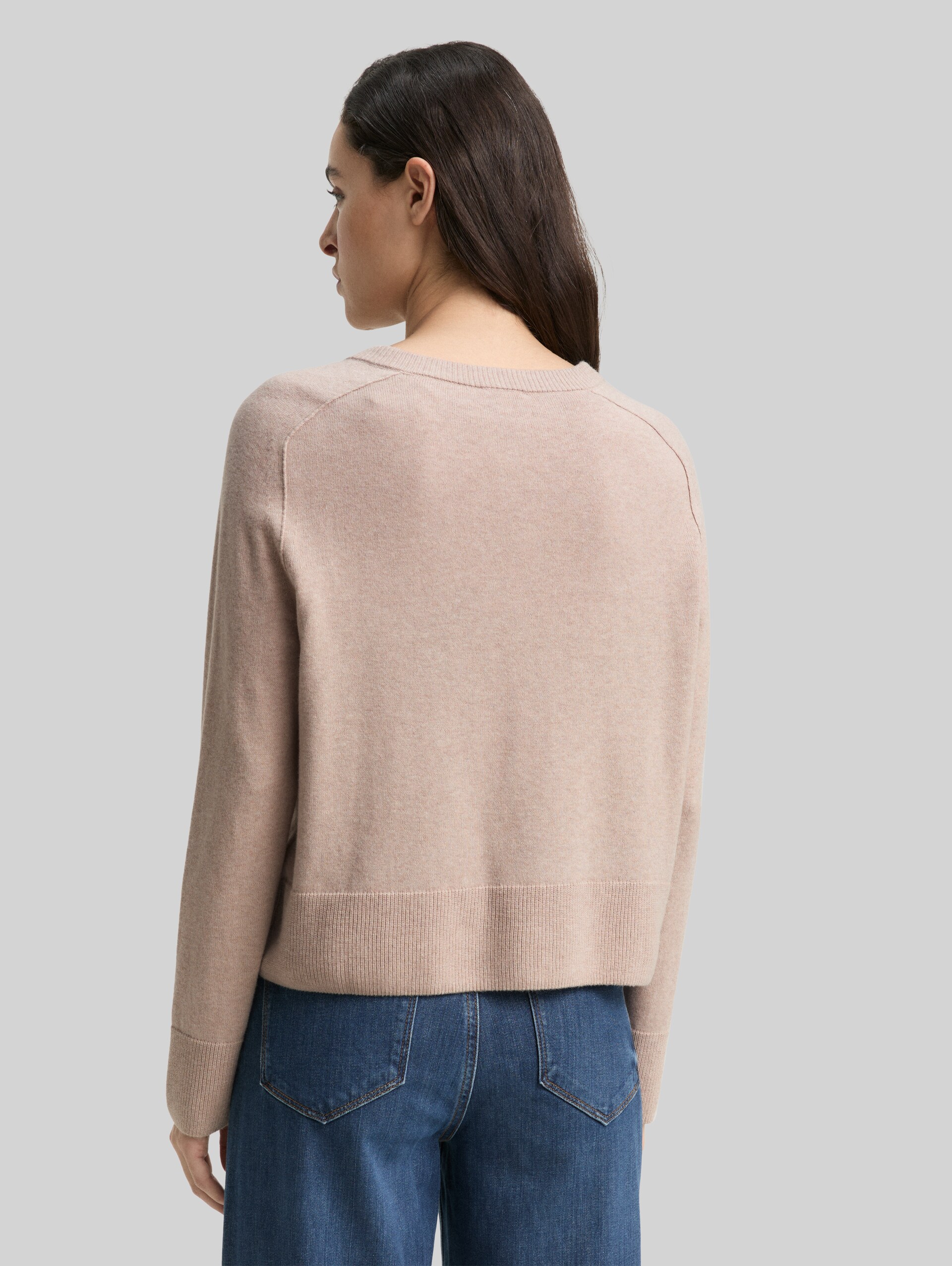 Cardigan with cashmere blend - soft taupe melange