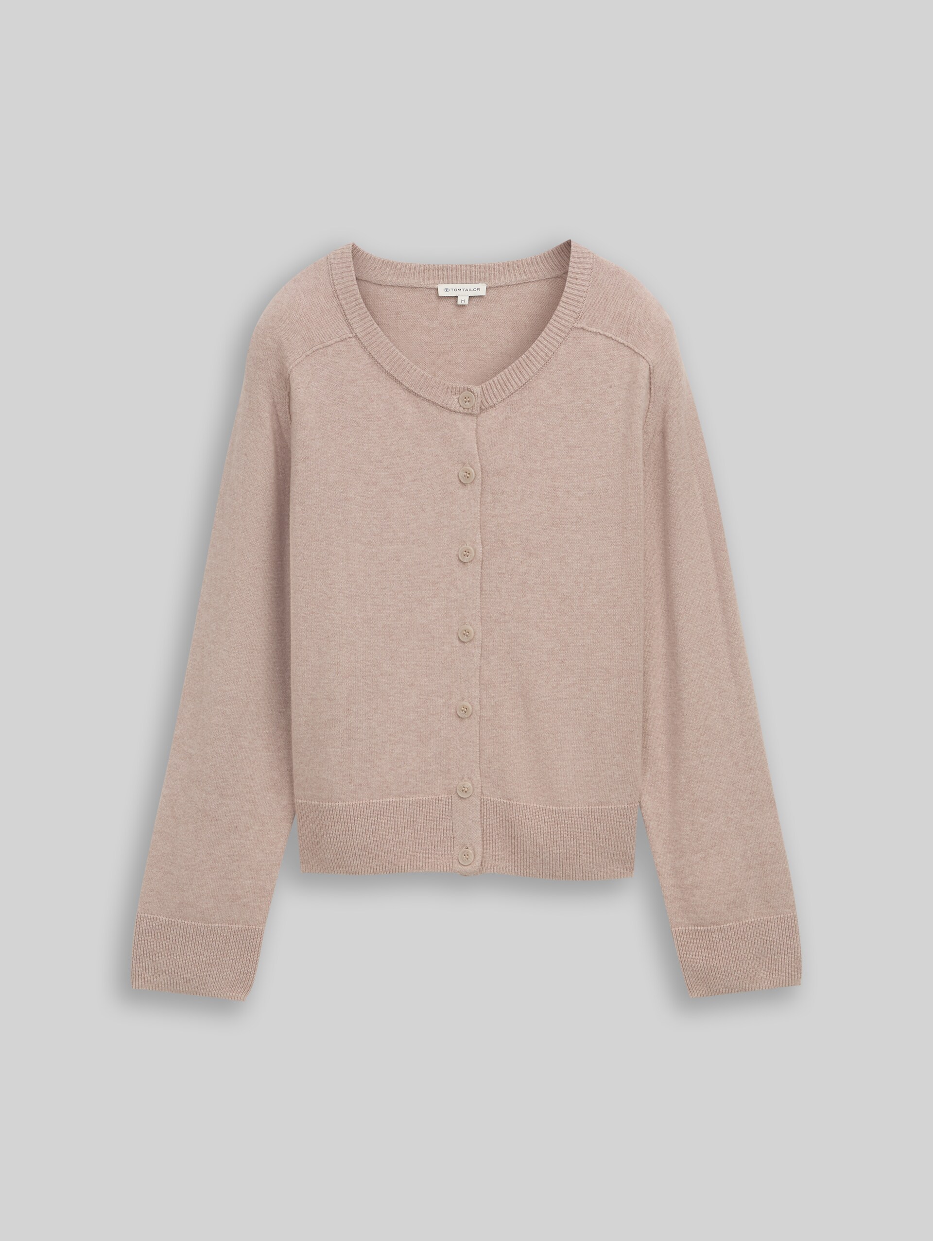 Cardigan with cashmere blend - soft taupe melange