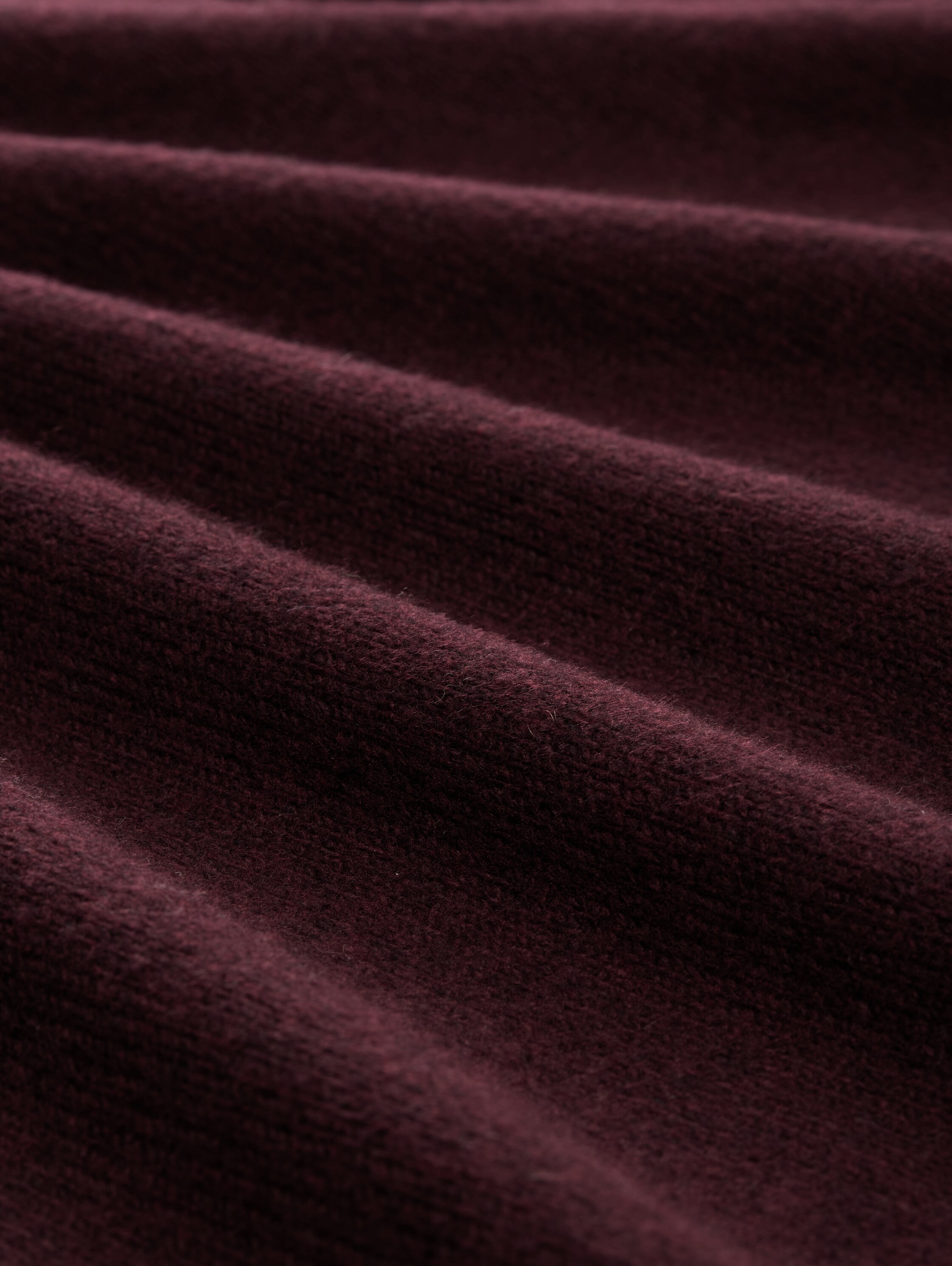 Loose fit knitted jumper with stand-up collar - dark_red_mlange - 