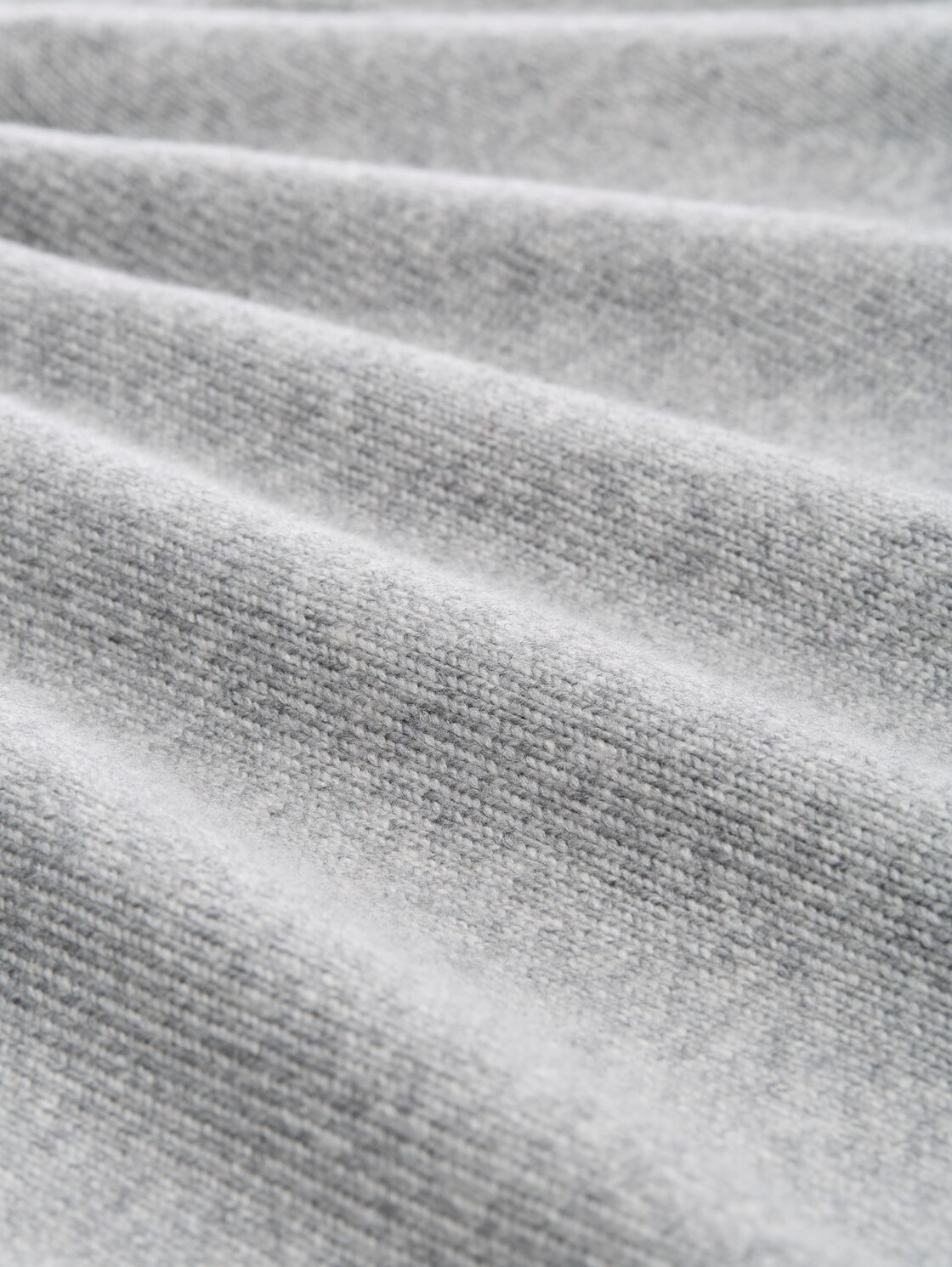 Loose Fit Strickpullover mit Stehkragen - medium silver grey melange - Material-Ansicht