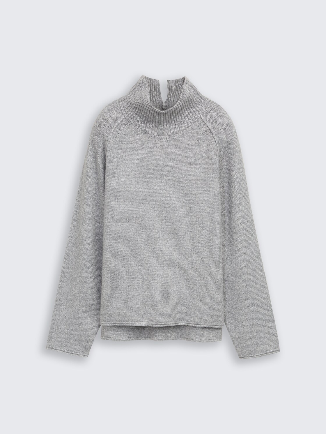 Loose Fit Strickpullover mit Stehkragen - medium silver grey melange