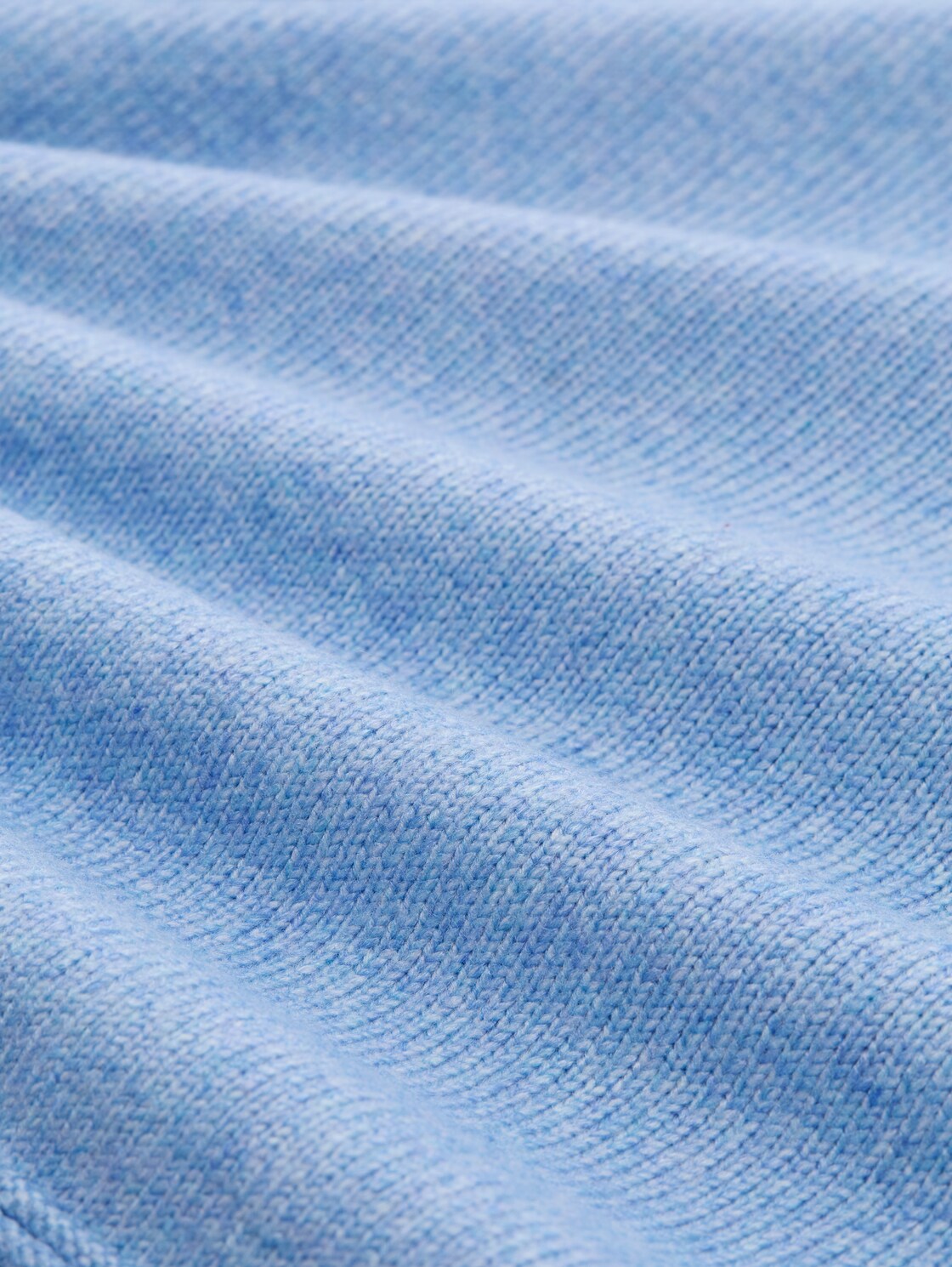 Loose Fit Strickpullover mit Stehkragen - light fjord blue melange - Material-Ansicht