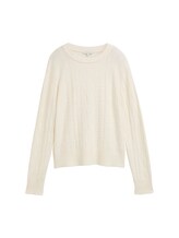 Nicht ausgewählt, Loose Fit Strickpullover mit Muster von Tom Tailor, weiß