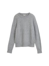 Ausgewählt, Loose Fit Strickpullover mit Muster von Tom Tailor, grau