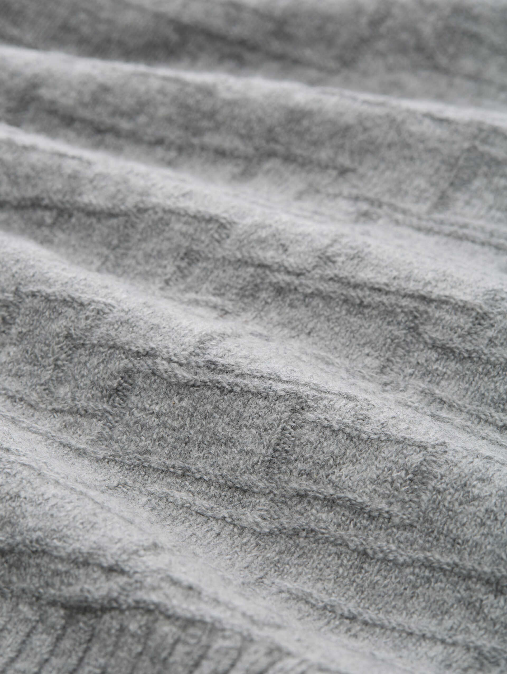 Loose Fit Strickpullover mit Muster - medium silver grey melange - Material-Ansicht