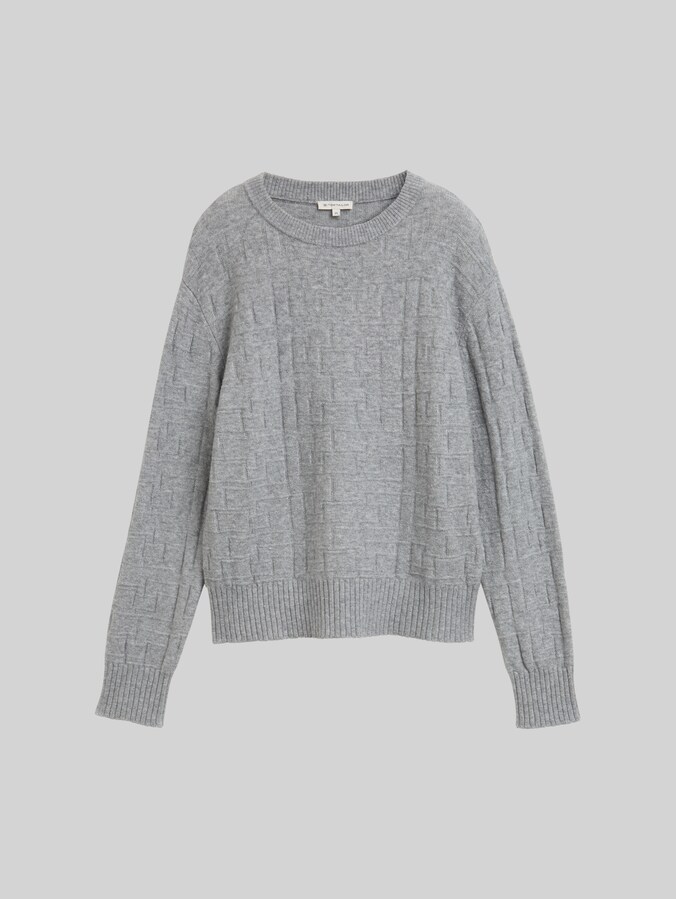 Gebreide trui met patroon door Women, medium silver grey melange