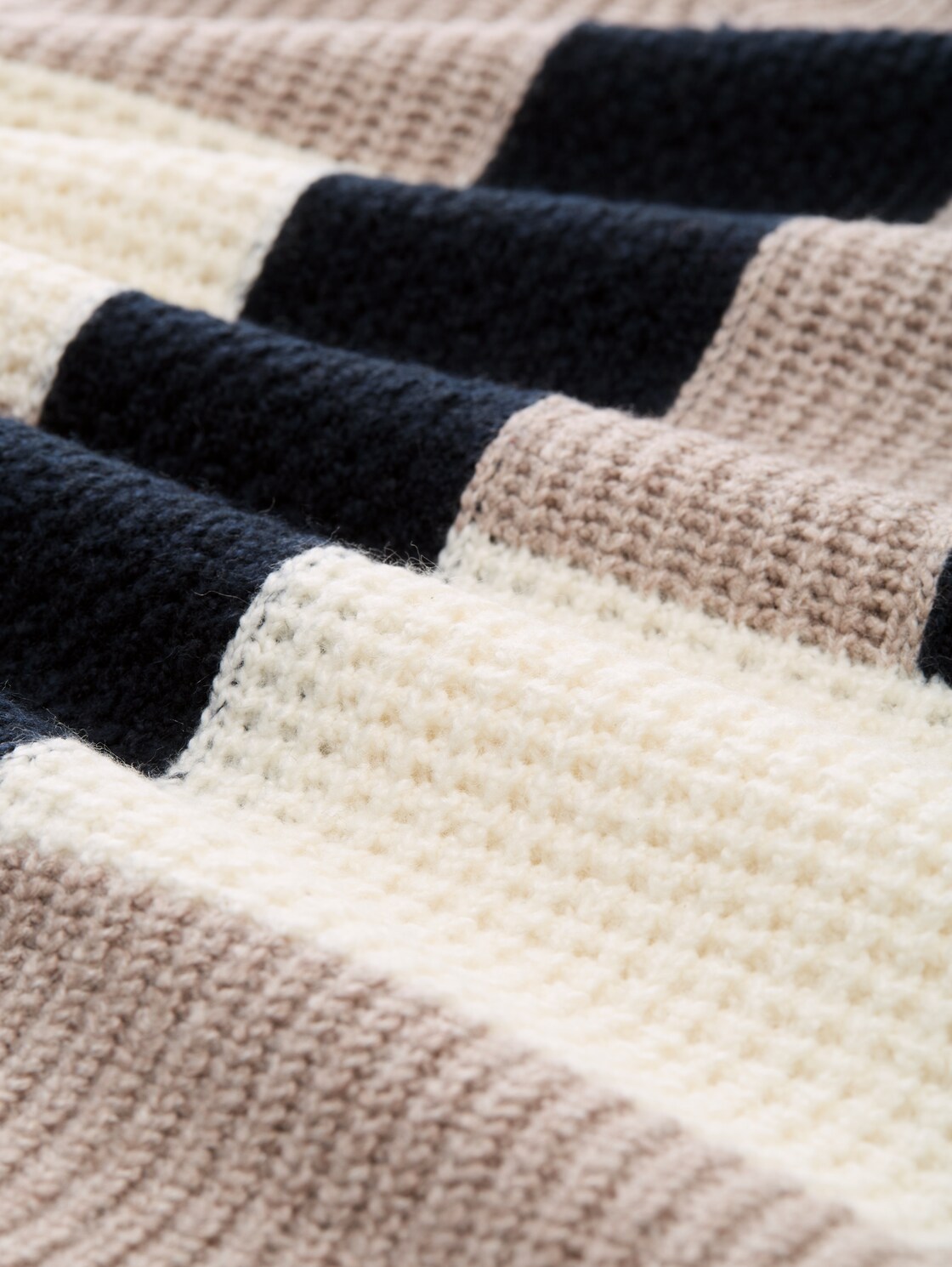 Loose Fit Strickpullover mit Colour Blocking - taupe structured colorblock - Material-Ansicht