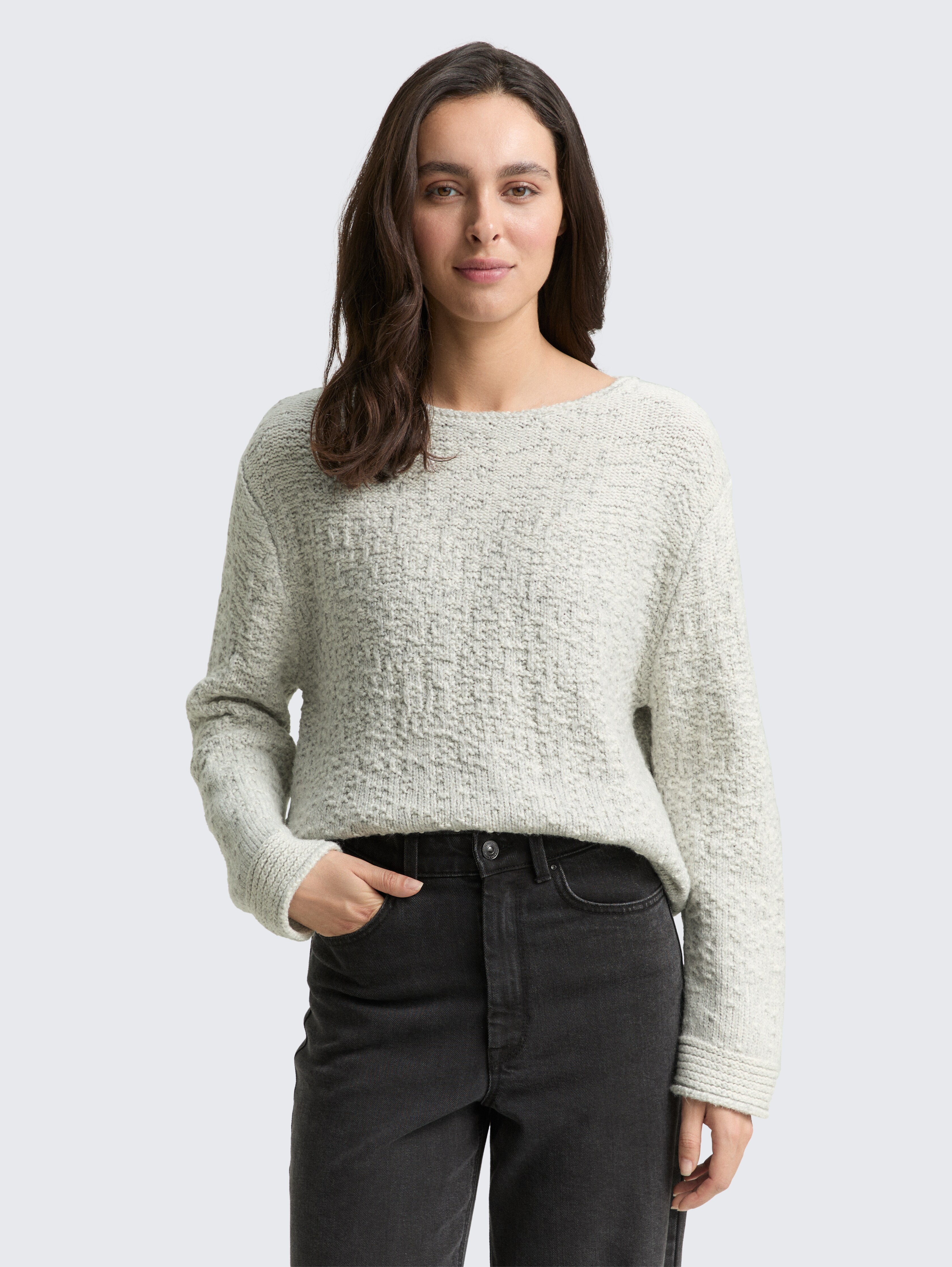 Strickpullover mit Struktur von Women, grey gradient knit