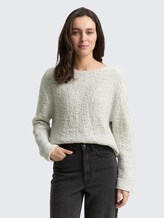 Pull en maille texturée - grey gradient knit - Découpe Vue de face du modèle