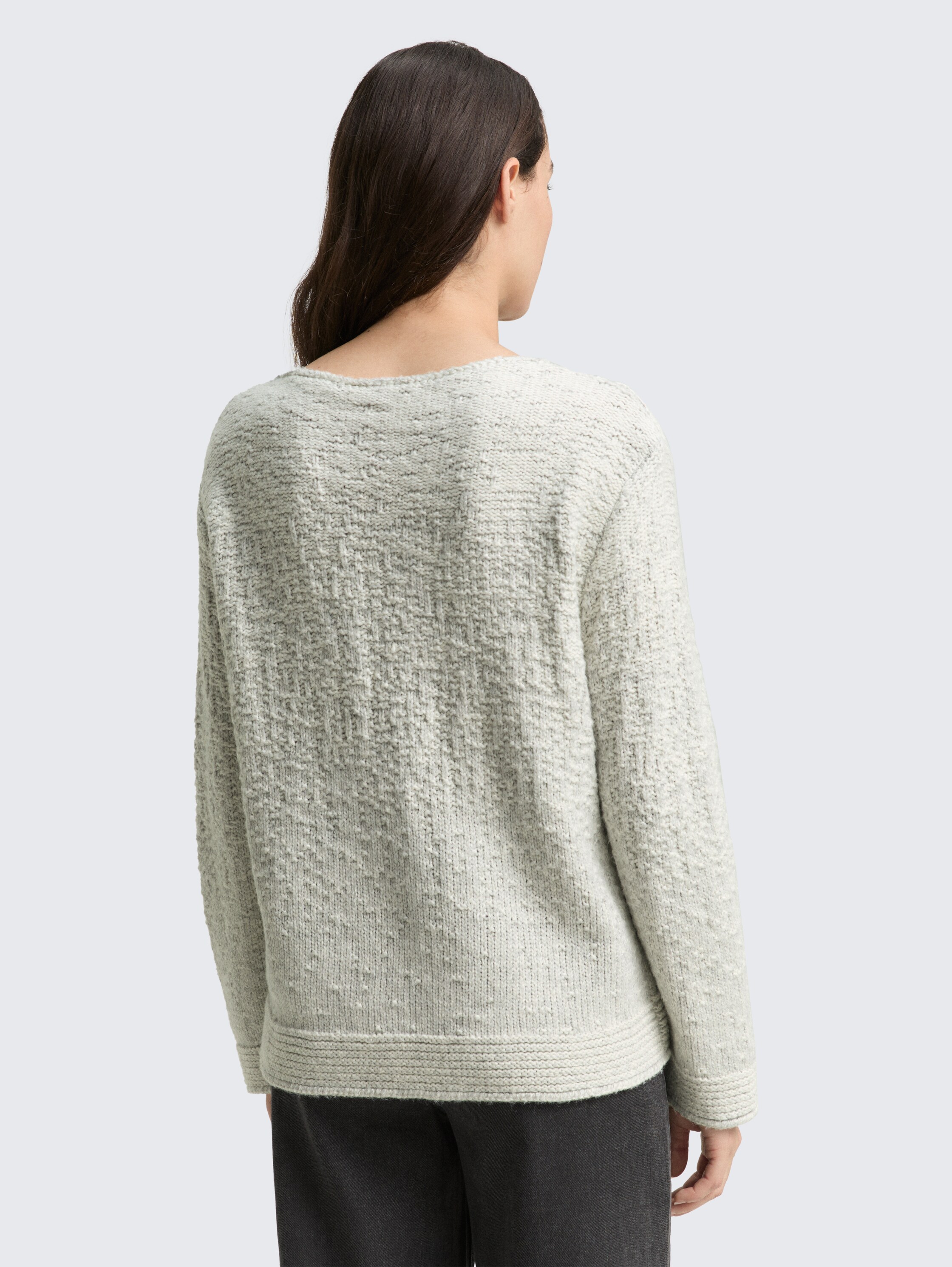 Gebreide trui met textuur - grey gradient knit