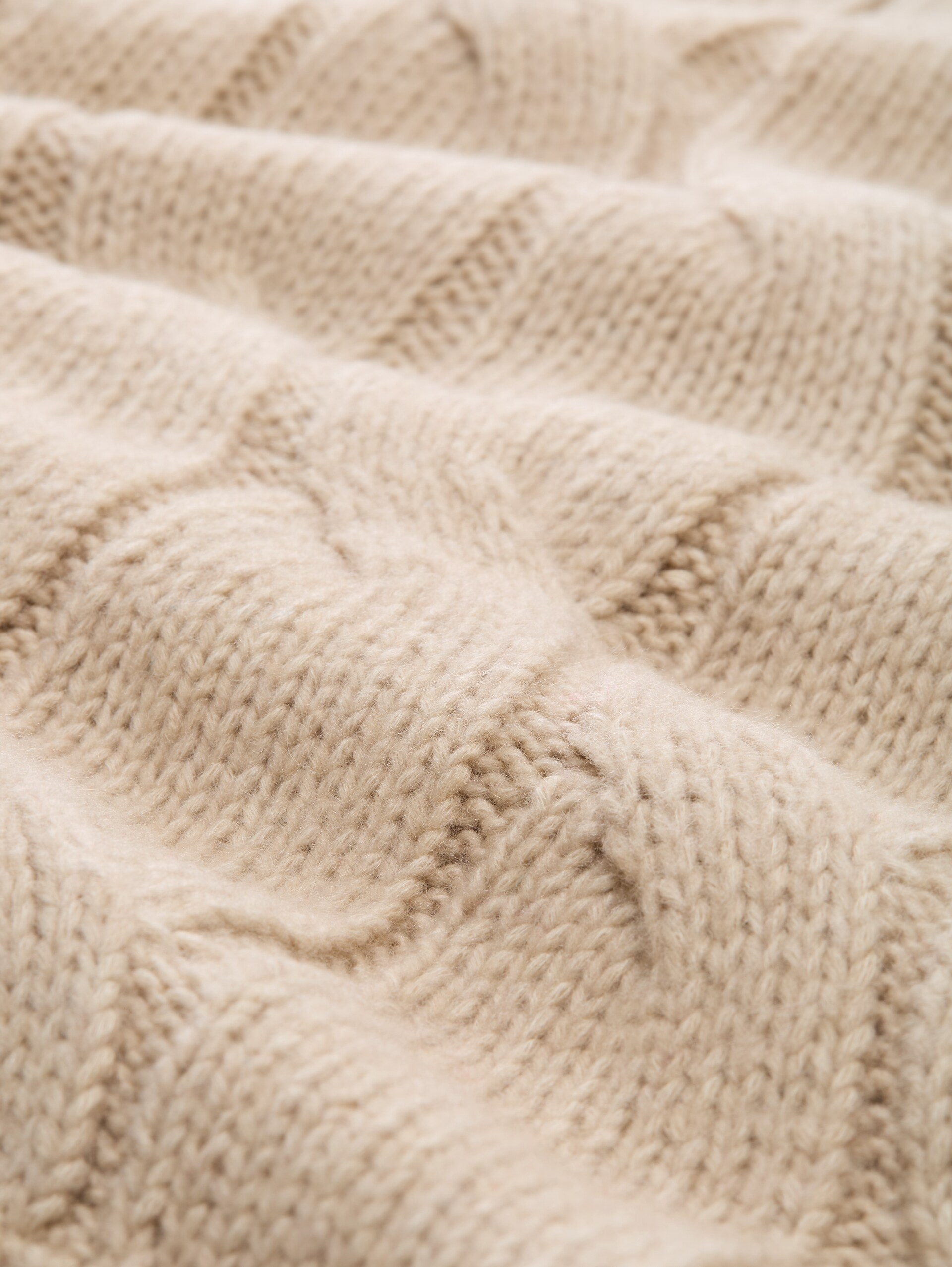 Jumper met kabelpatroon - soft taupe melange - Materiaalweergave