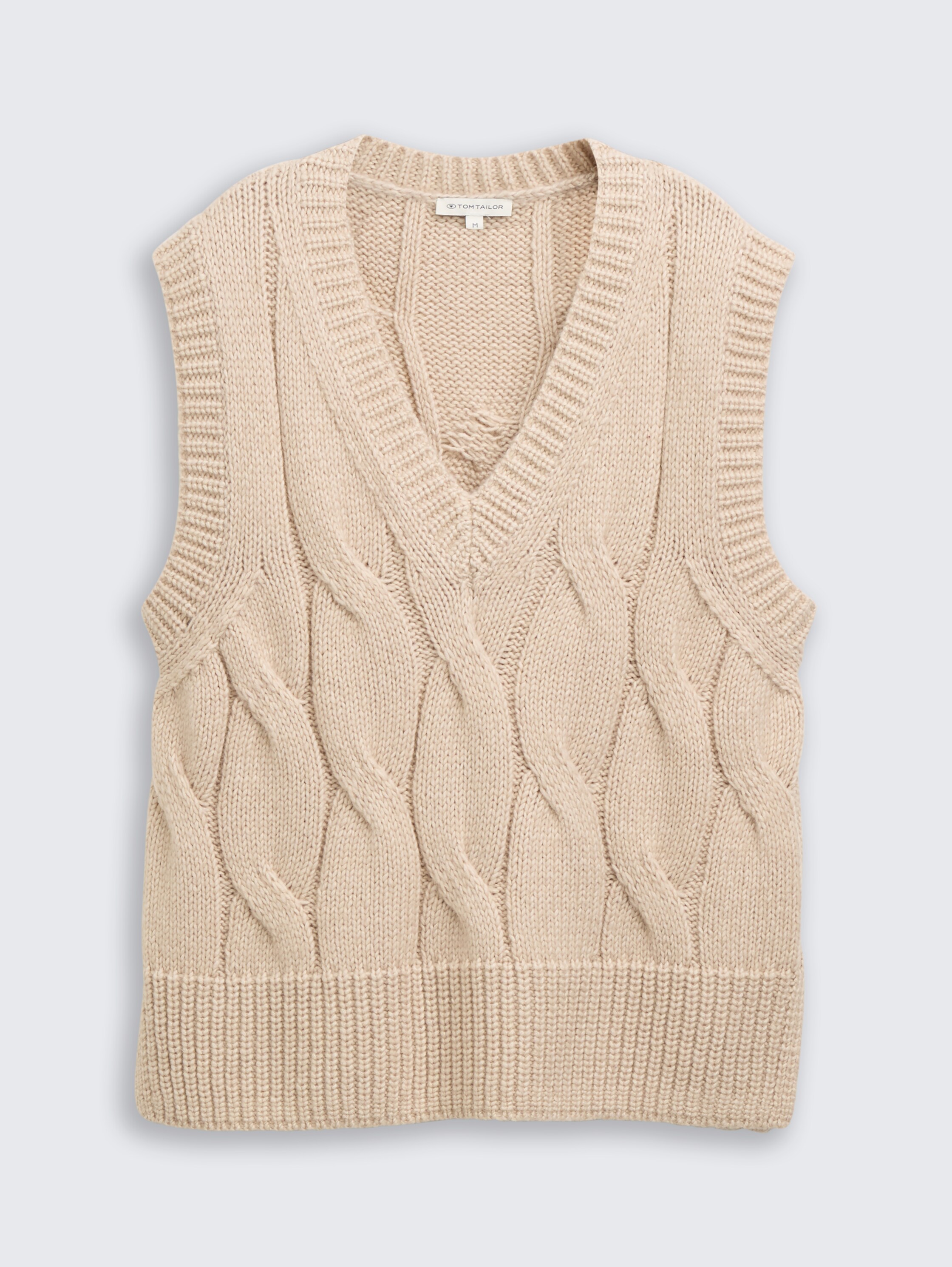 Jumper met kabelpatroon - soft_taupe_melange - 