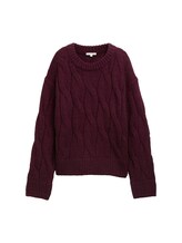 Ausgewählt, Loose Fit Strickpullover mit Zopfmuster von Tom Tailor, rot