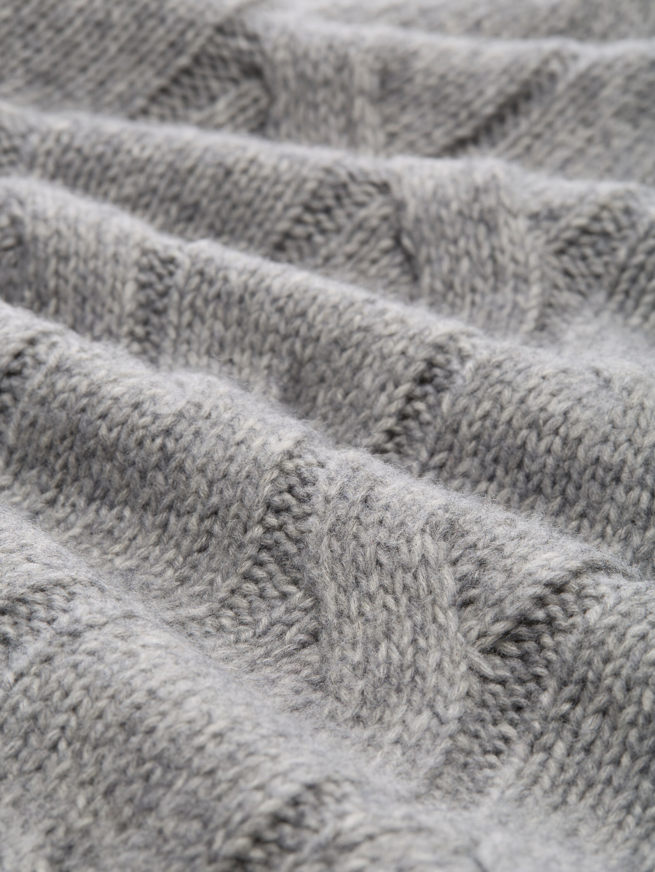 Loose Fit Cardigan mit Zopfmuster - medium_silver_grey_melange - 