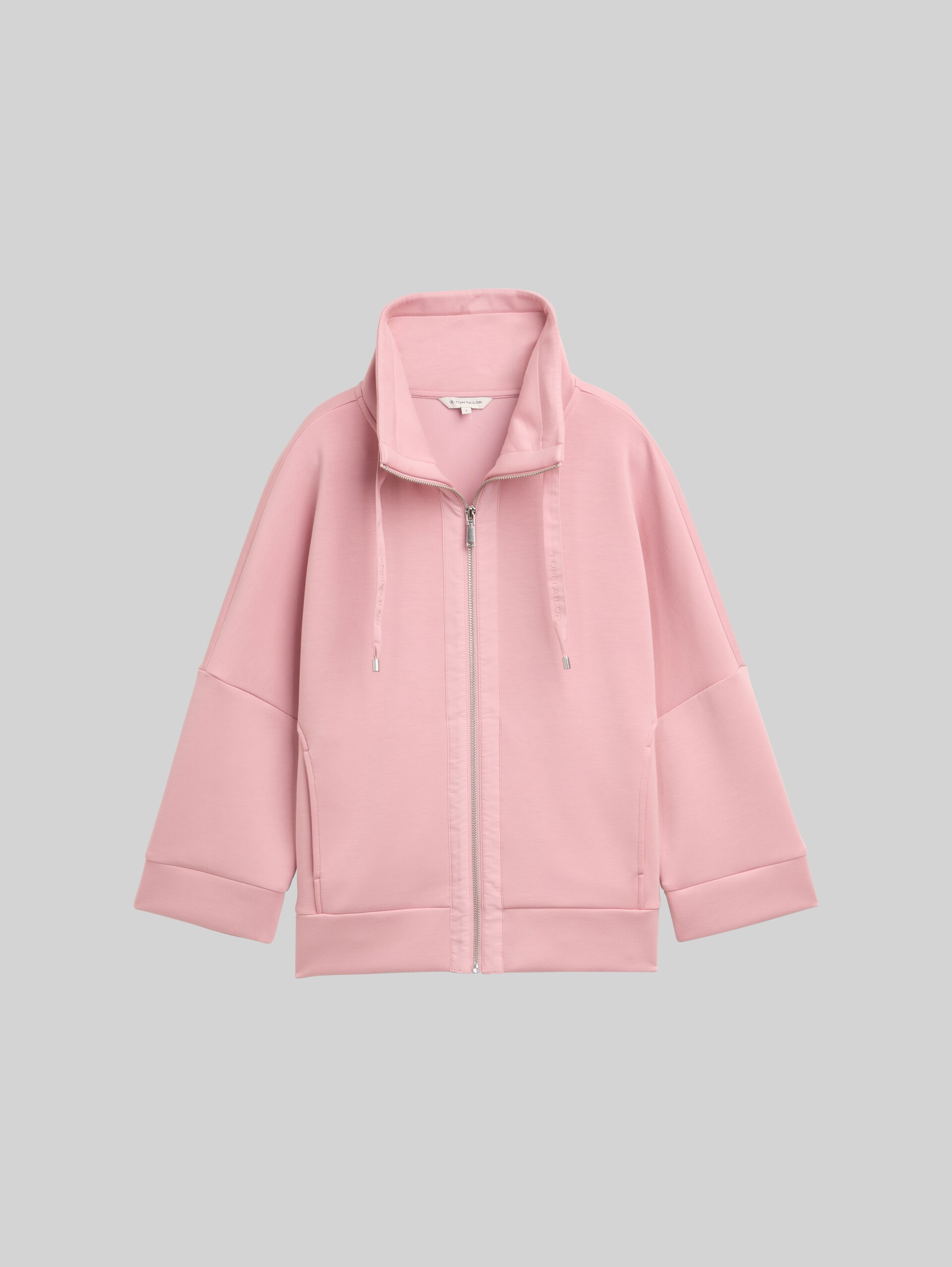 Boxy Fit Scuba Sweatjacke - Morning Pink - Vorder-Produkt-Ansicht
