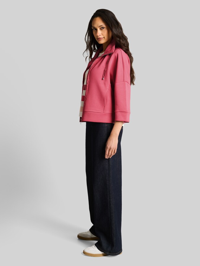 Boxy fit scuba-sweatjack door Women, cozy pink
