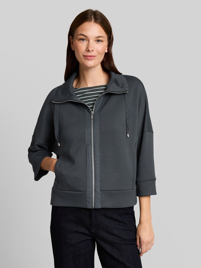Boxy Fit Scuba Sweatjacke von Women, Darkest Olive