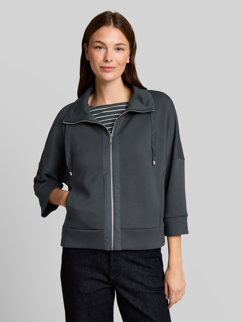 Boxy Fit Scuba Sweatjacke von Women, Darkest Olive
