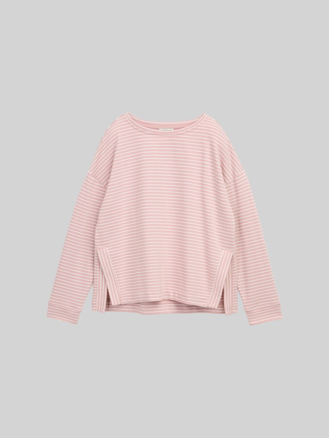 Sweatshirt with striped pattern by Women, morning pink offwhite stripe