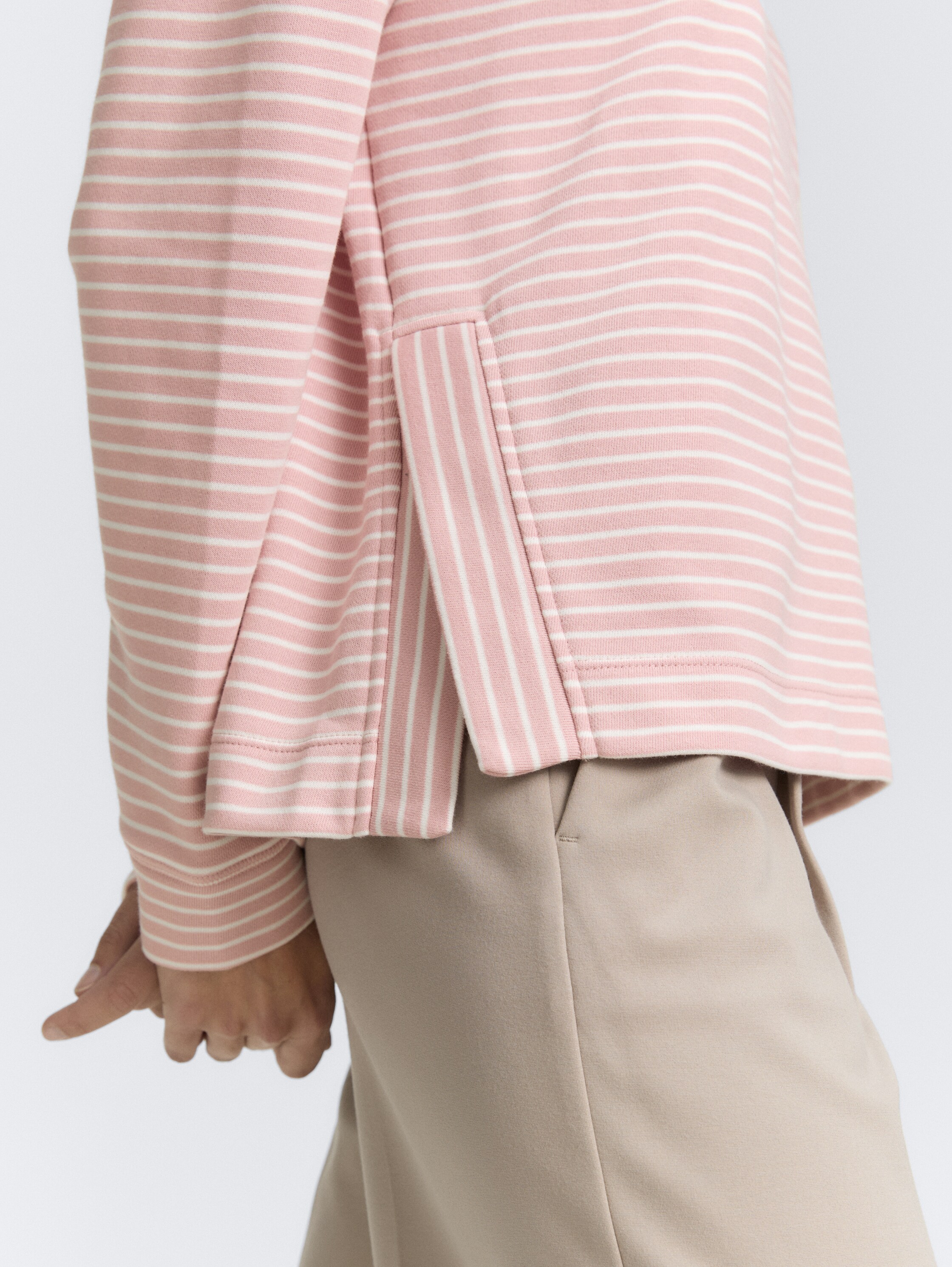 Sweatshirt met streepjesmotief - morning_pink_offwhite_stripe - 