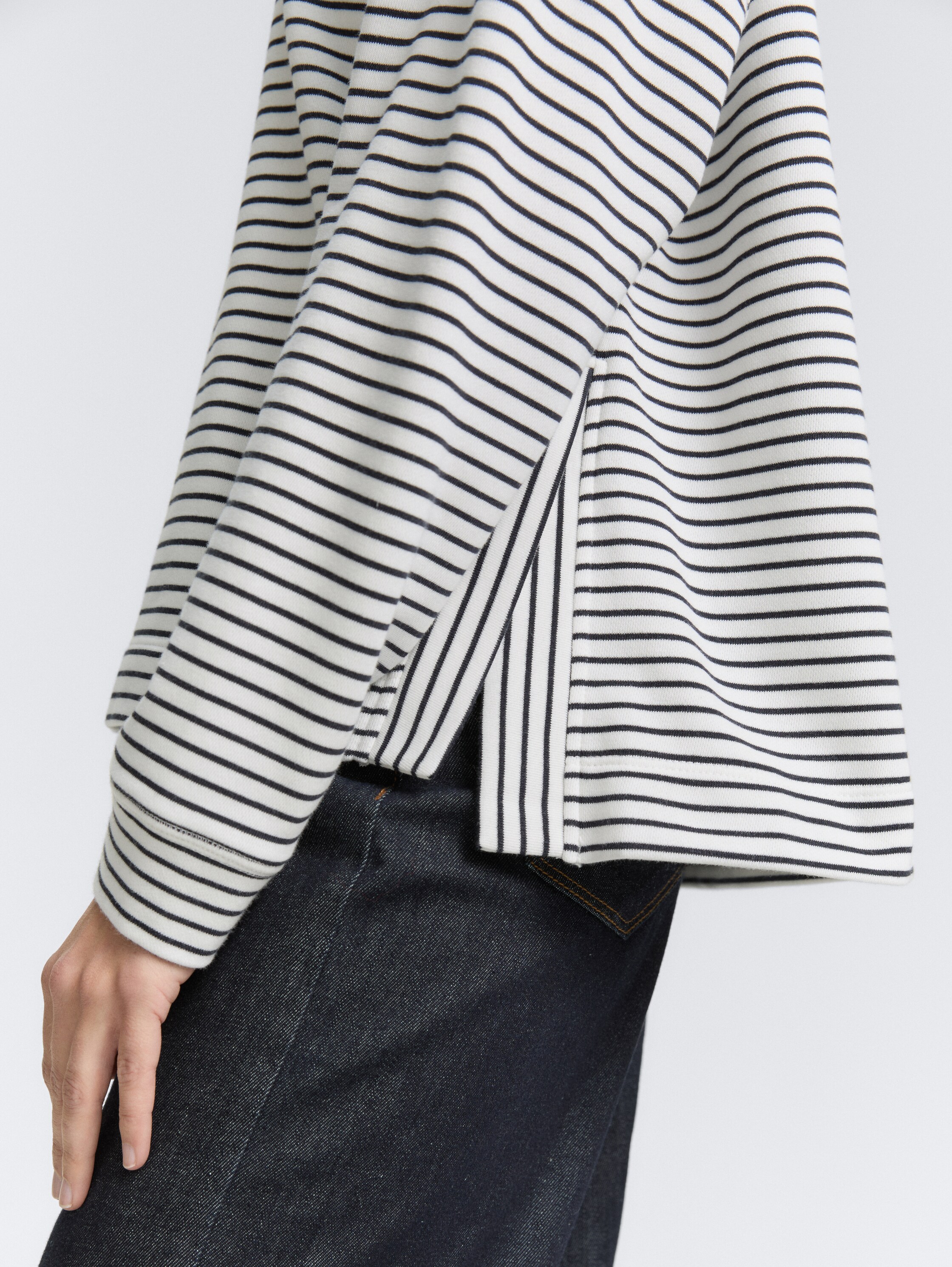 Sweatshirt met streepjesmotief - eclipse_blue_offwhite_stripe - 