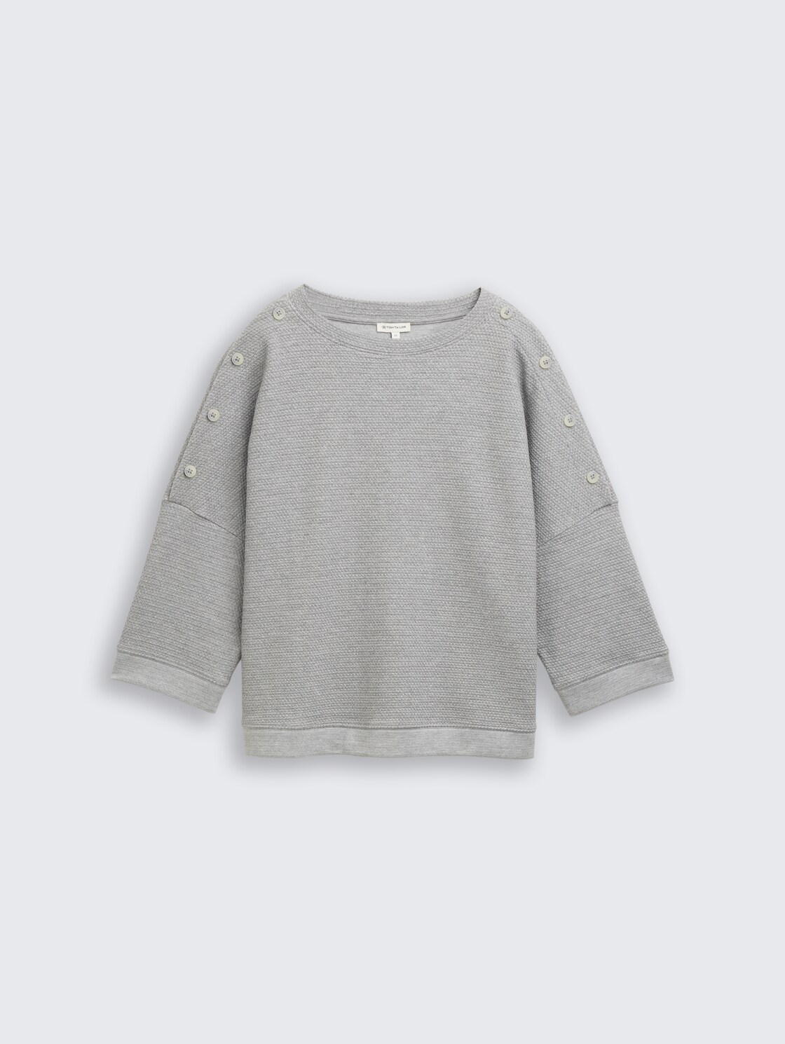 Sweatshirt mit Knopf-Details - medium silver grey melange - Vorder-Produkt-Ansicht