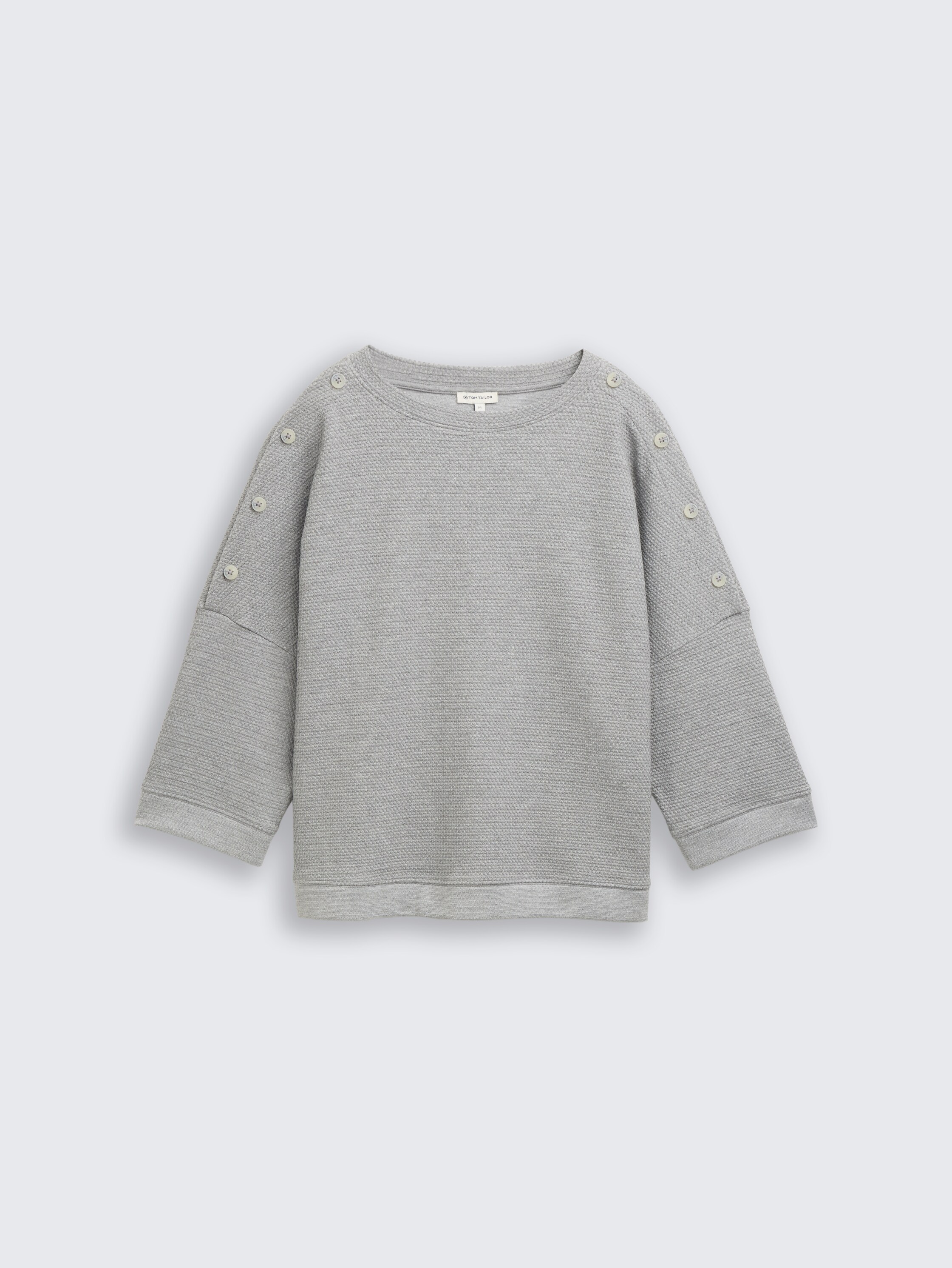 Sweatshirt mit Knopf-Details - medium silver grey melange - Vorder-Produkt-Ansicht