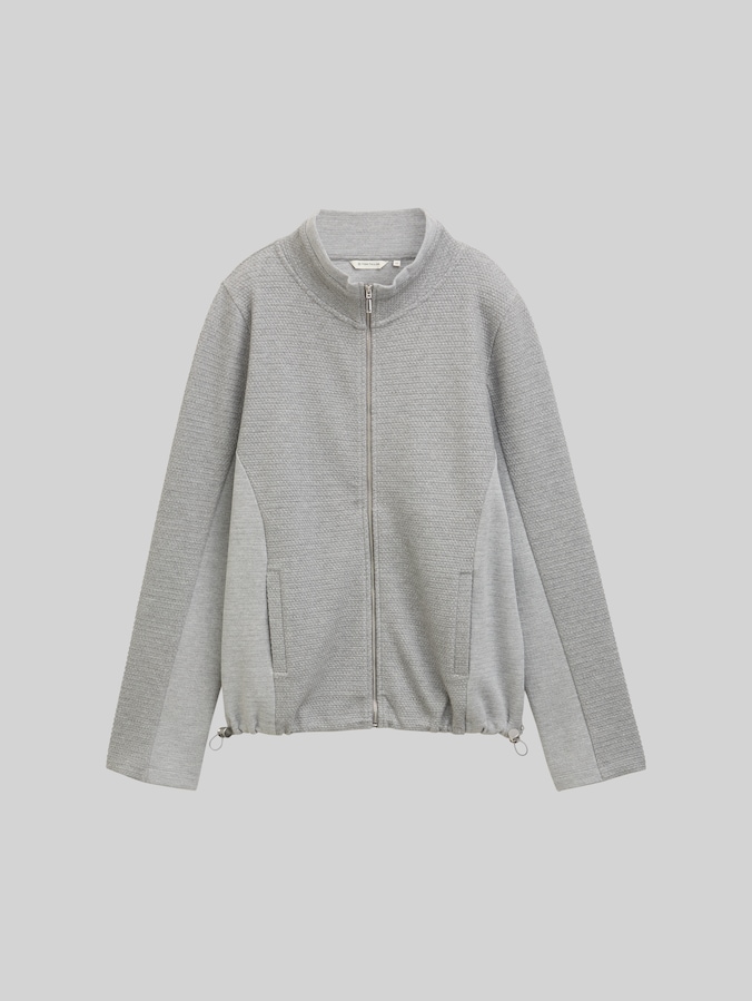Sweatjack met opstaande kraag door Women, medium silver grey melange