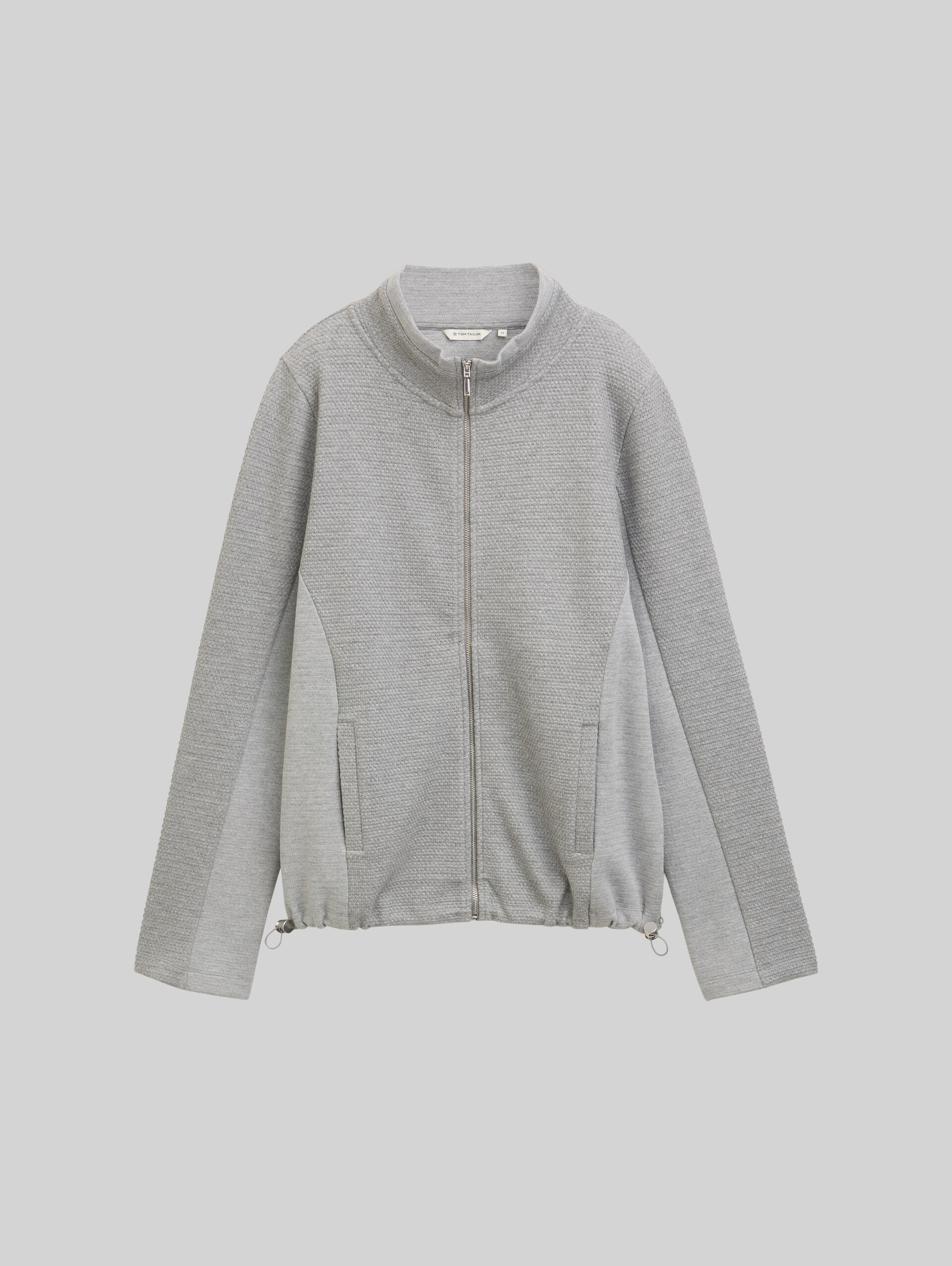 Sweatjacke mit Stehkragen - medium silver grey melange - Vorder-Produkt-Ansicht