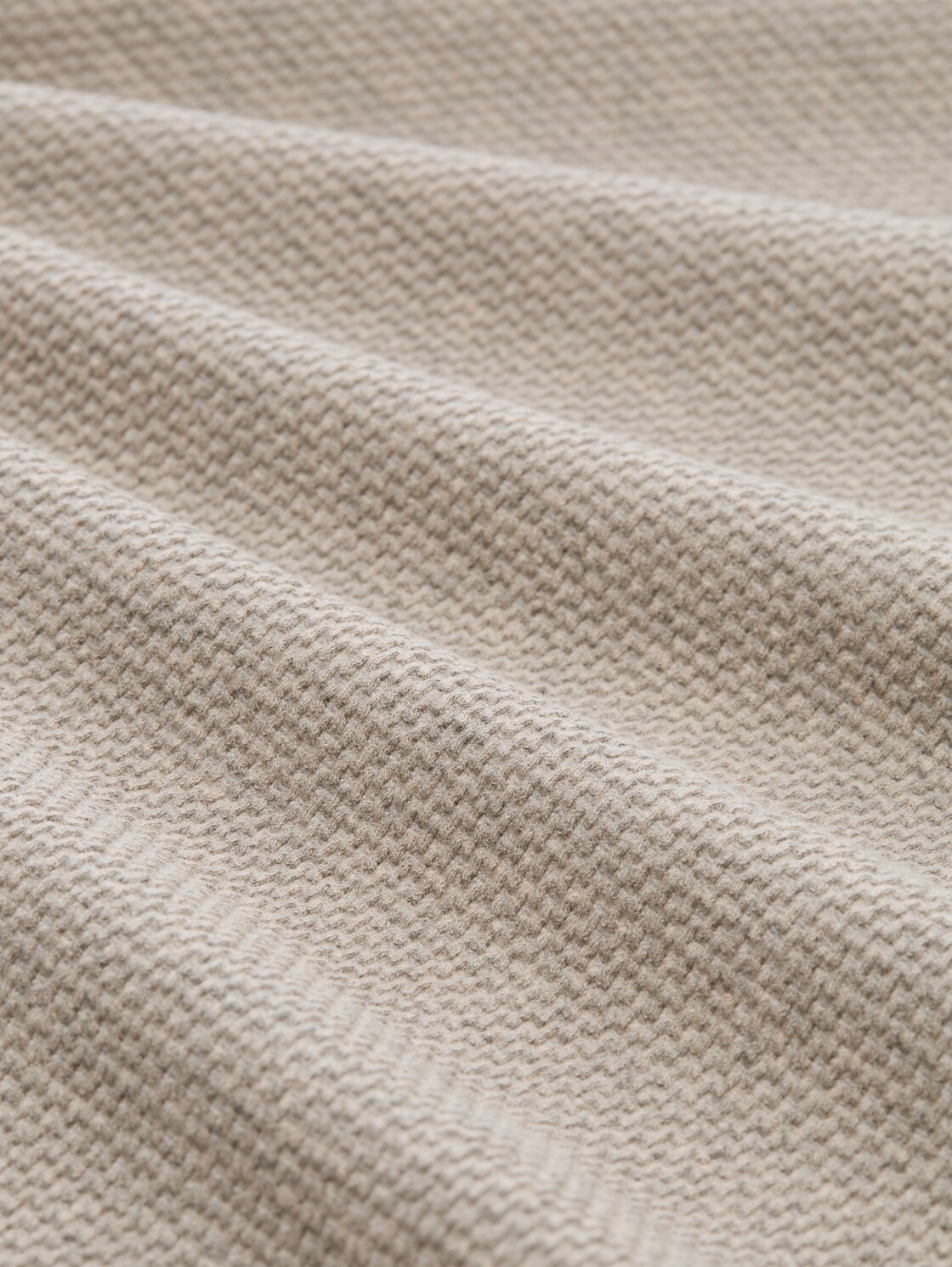 Sweatjacke mit Stehkragen - soft taupe melange - Material-Ansicht