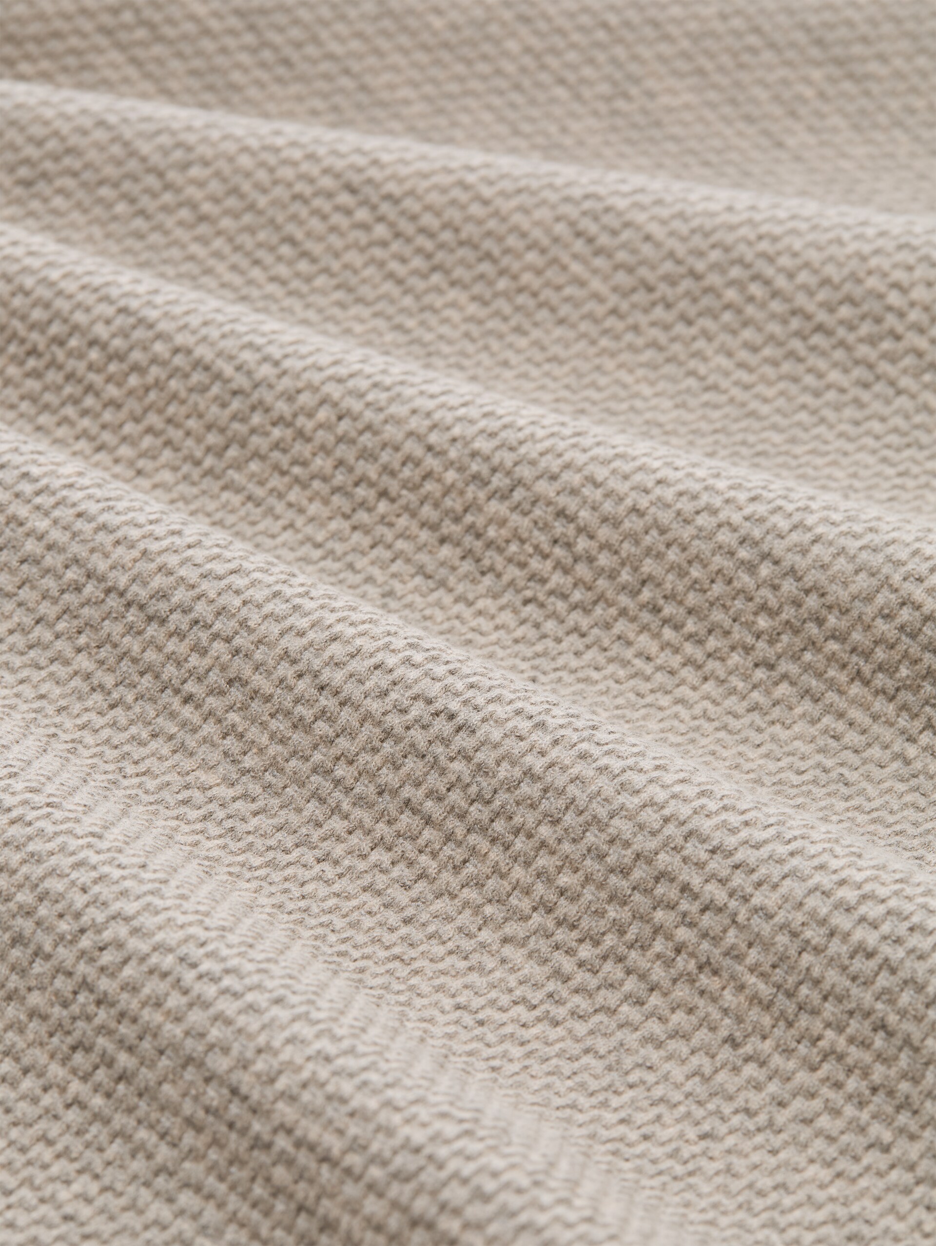 Sweatjack met opstaande kraag - soft taupe melange - Materiaalweergave